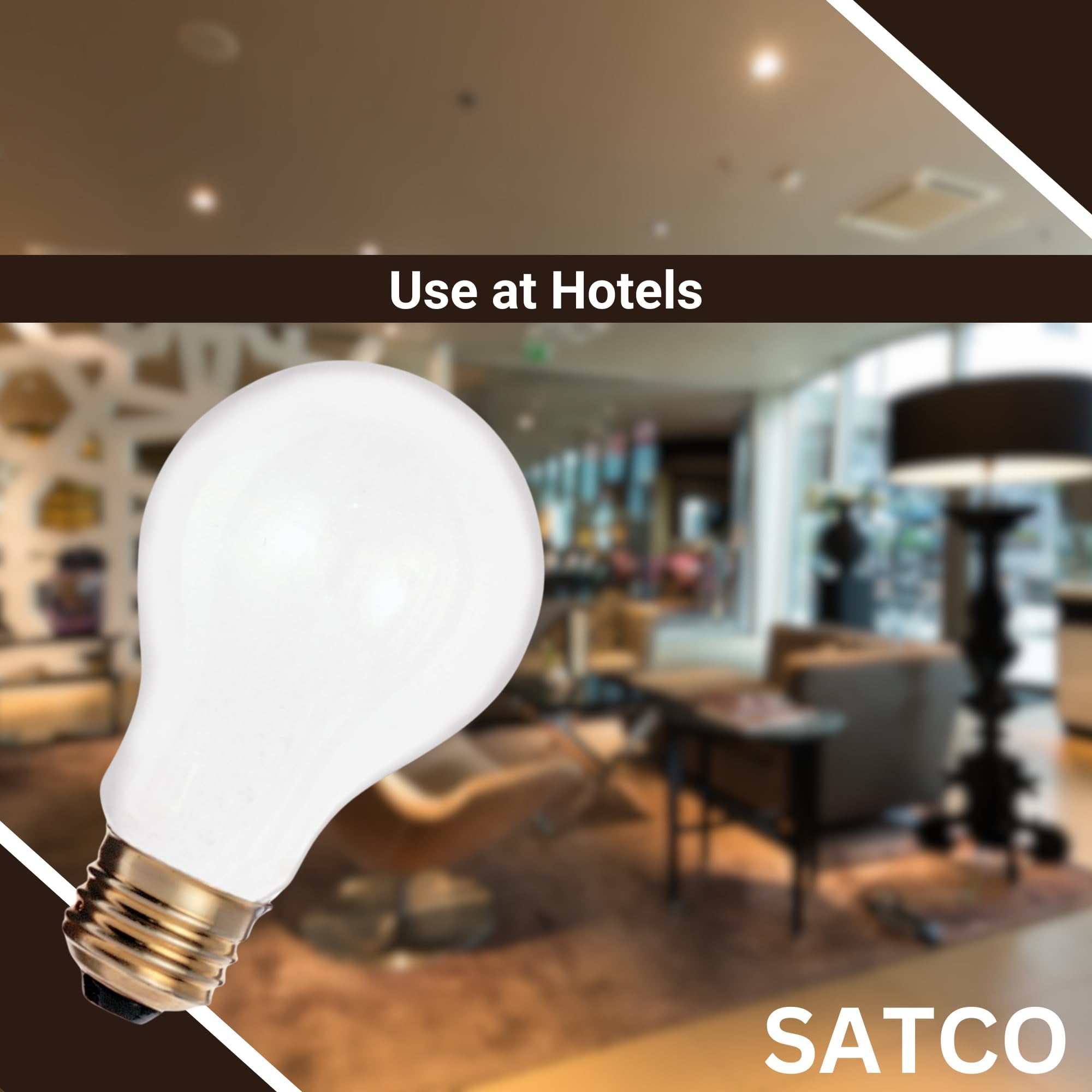 Satco A19 Incandescent Bulb 25W 130V Frosted 180 Lumens Dimmable 2700K Warm White Model S3950 (4 Pack)