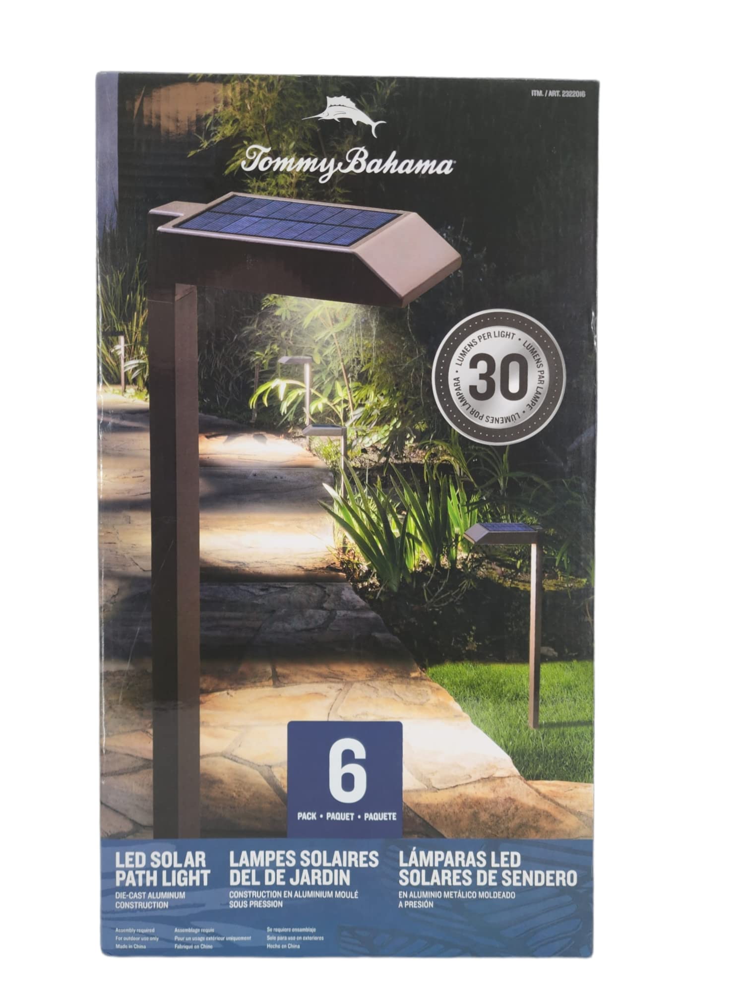 Tommy Bahama LED Solar Path Light - 6 Pack Die - Cast Aluminum Construction - 30 Lumens Each Lights for Pathway - Lights for Out