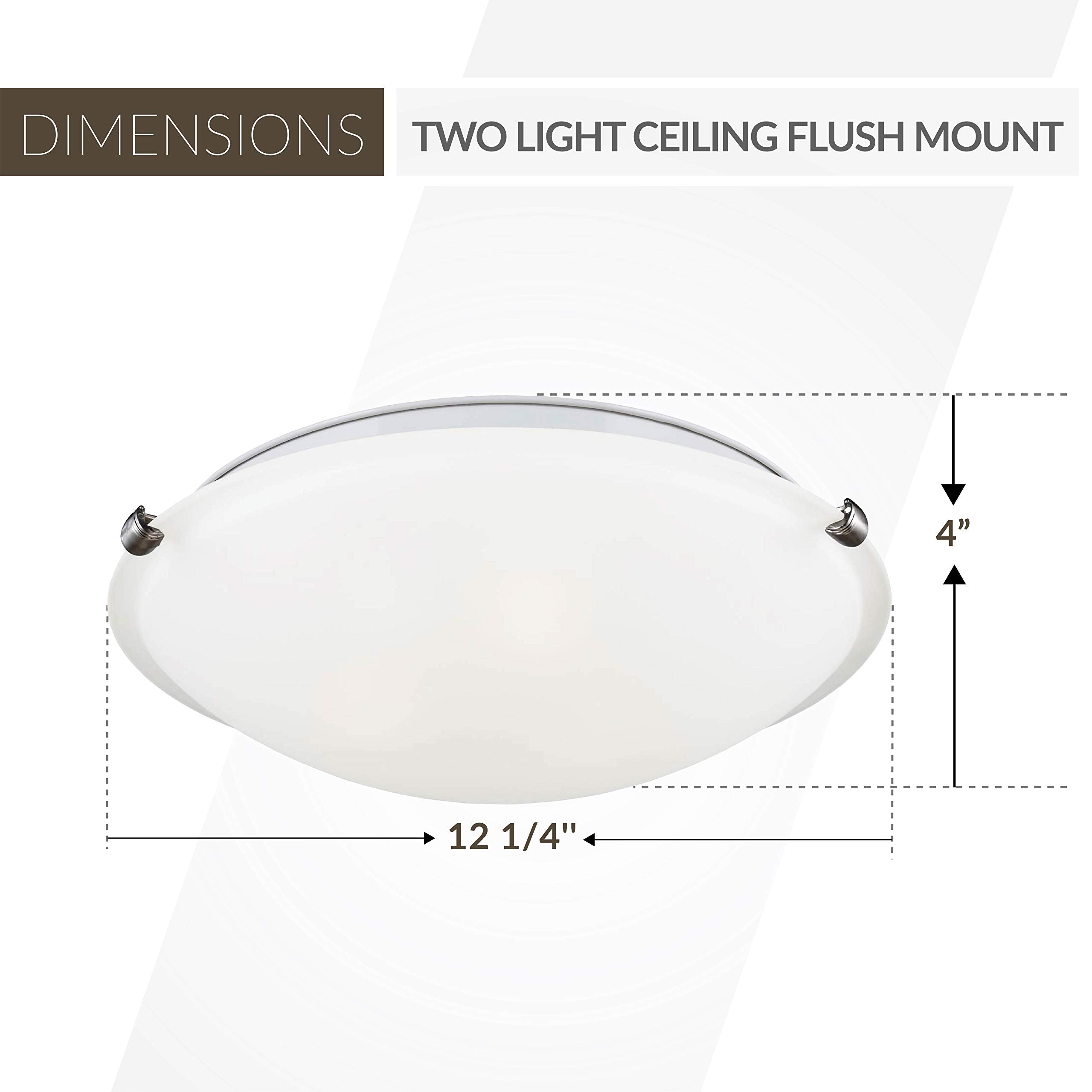 Sea Gull Lighting Two Light Ceiling Flush Mount Alloy Steel White Model 7543502-962