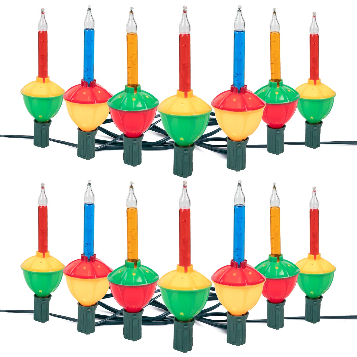 Christmas Bubble String Lights, 7 Lights Connectable Vintage Christmas Lights, Indoor String Lights for for Christmas Tree Fireplace Mantel, Old Fashion Christmas Decorations, 2 Pack