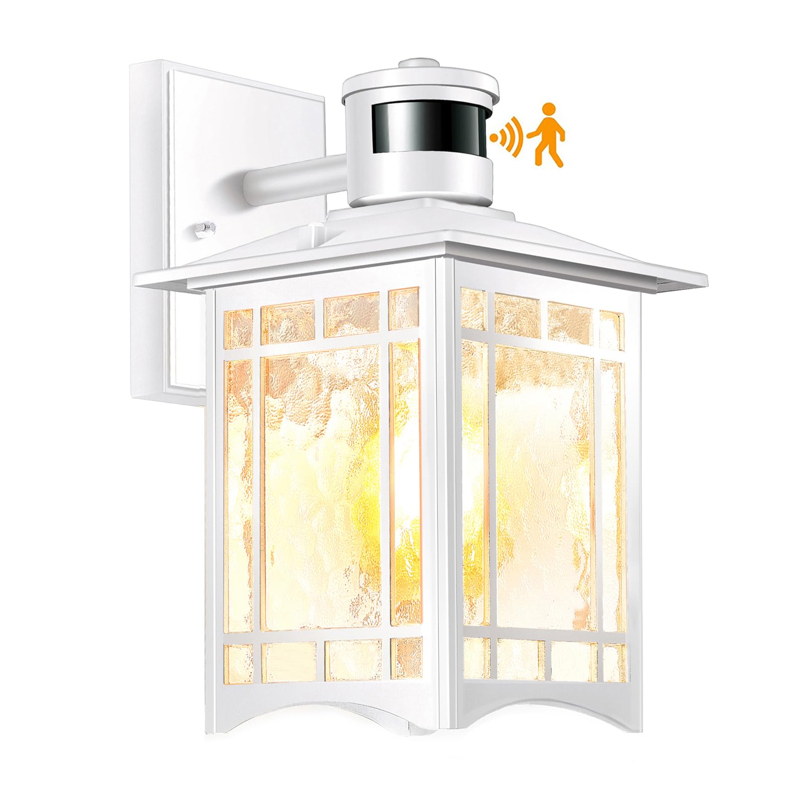 Xangqan Motion Sensor Outdoor Wall Lights White Dusk To Dawn Light Fixture For House Porch Patio