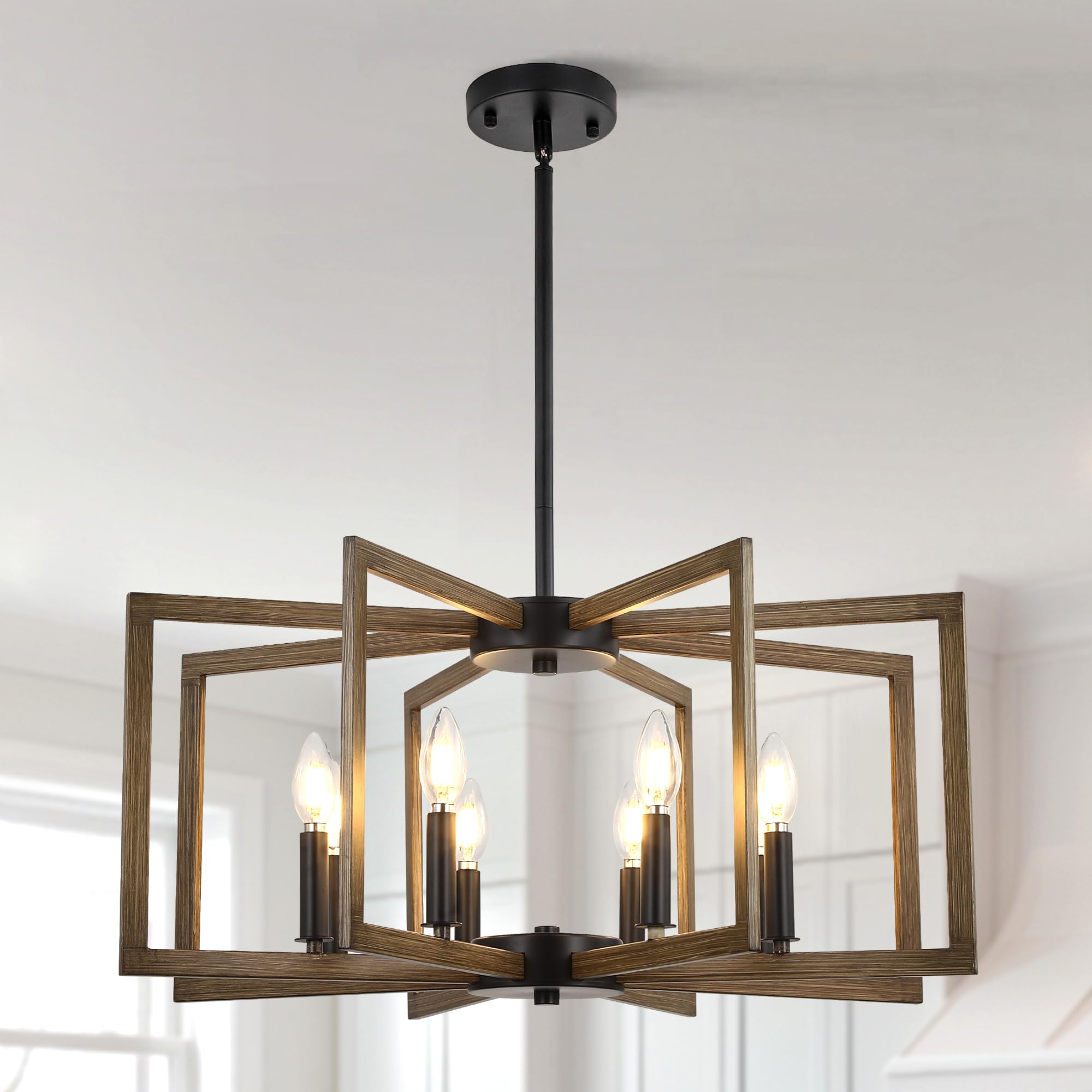 8-Light Metal Geometric Chandelier