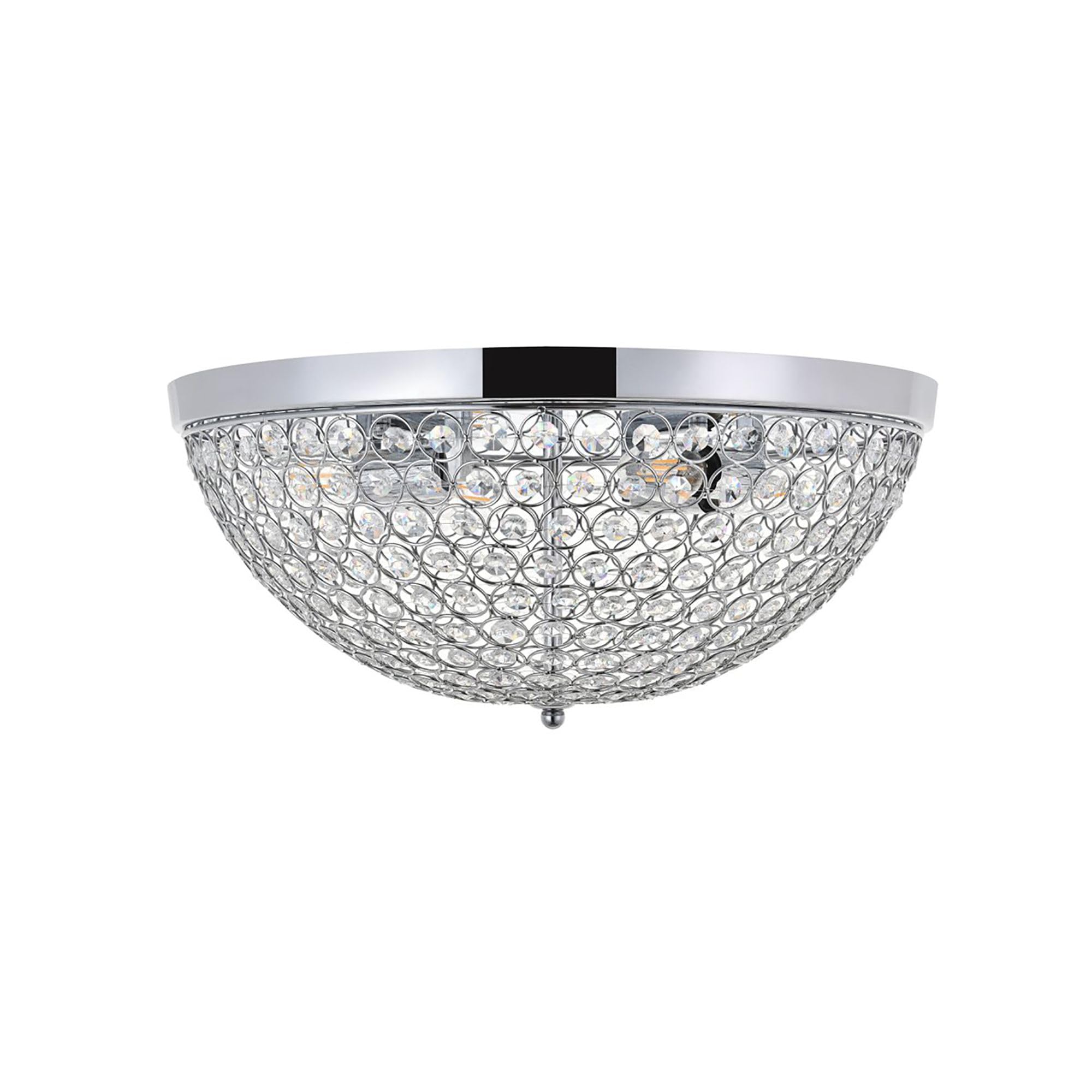 Living District Indoor Modern Home Decor Bright Taye 4 Light Chrome Flush Mount