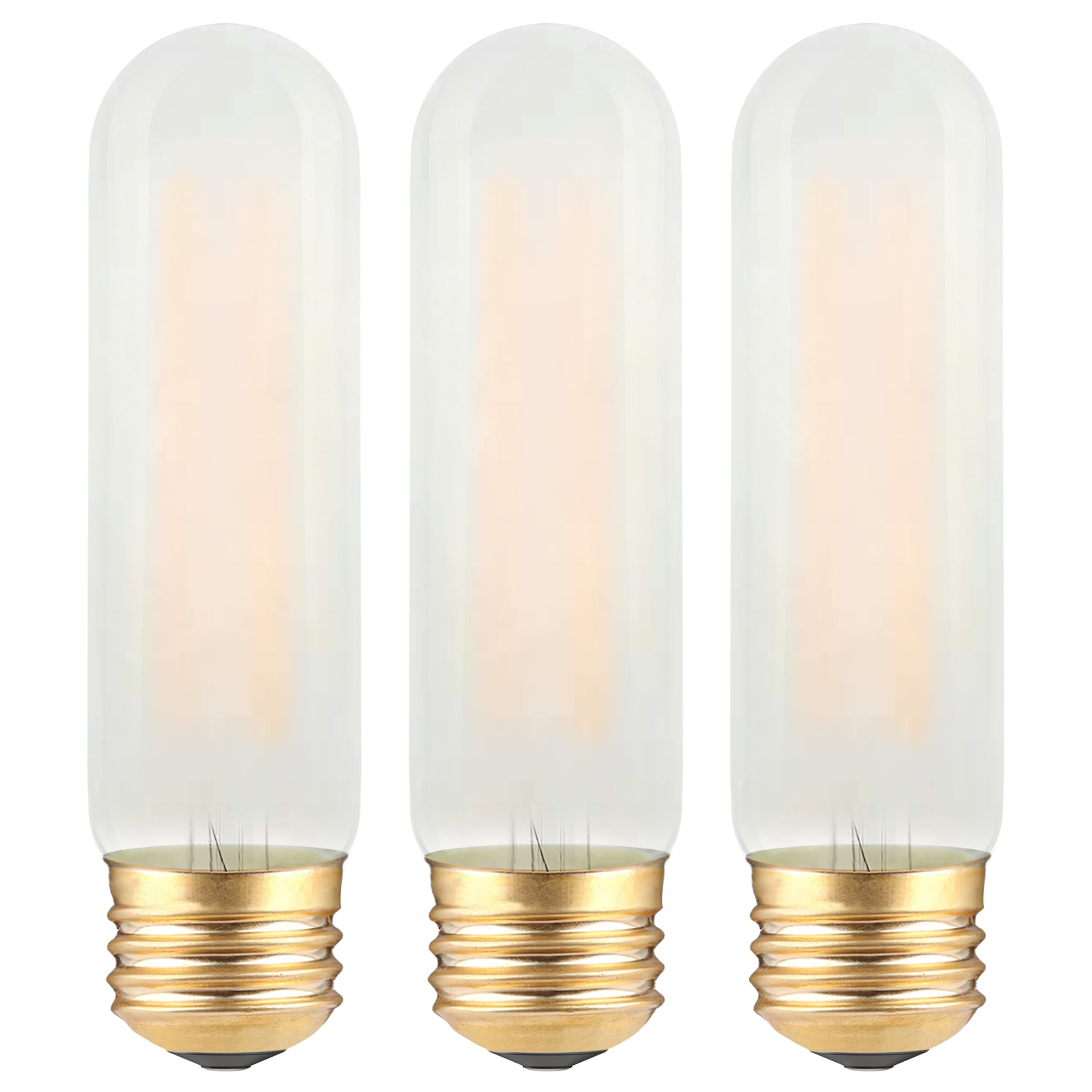 T10 Led Frosted Bulb- Dimmable E26 Led Tube Bulbs 40W Equivalent- 2700K Soft Warm- 4W Vintage Tubular Edison Light Bulbs For Cha