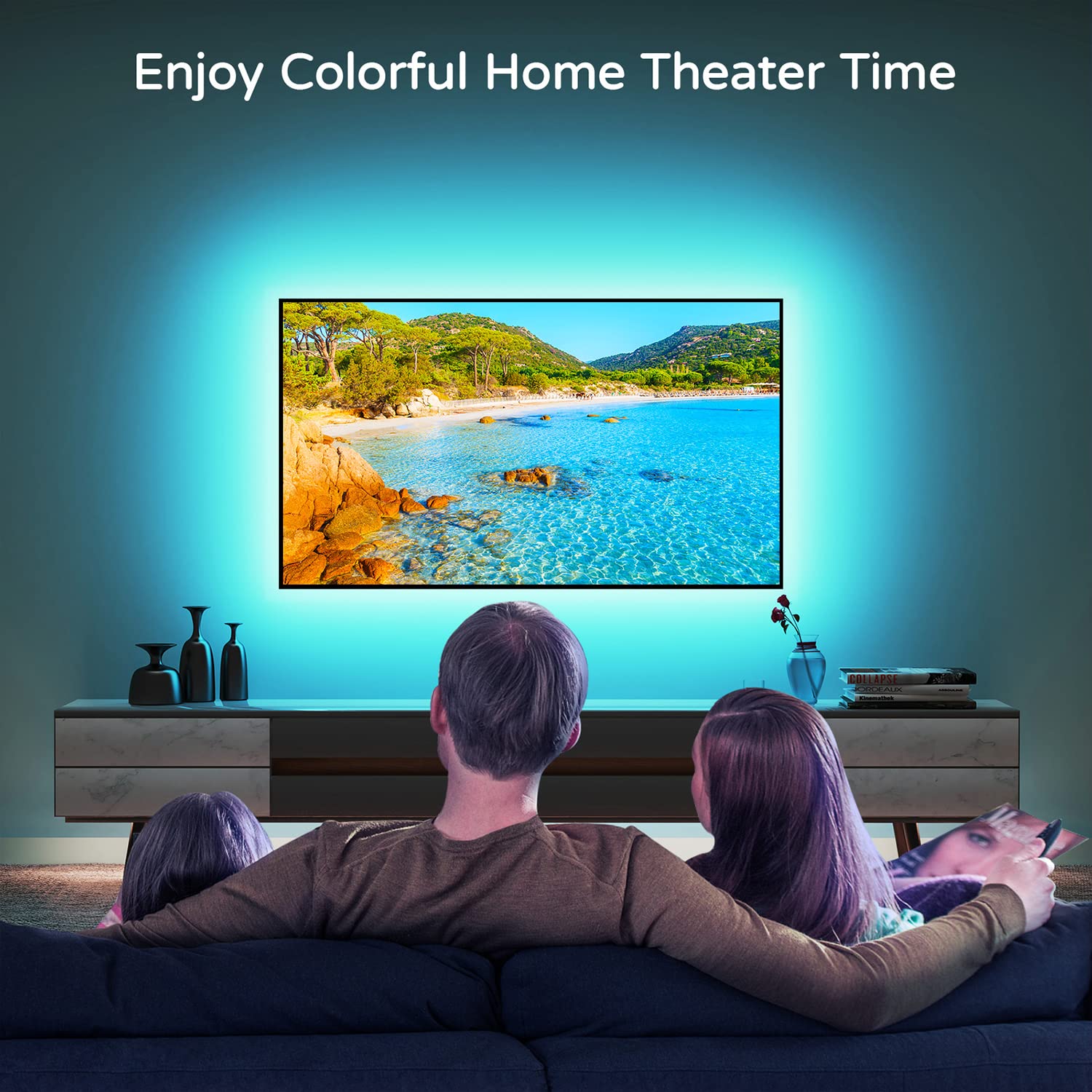 Hamlite Rgb Led Backlight For 85-95 Inch Tvs, Multicolor, Usb Powered, Easy-Bending Design For Home Theater & Gaming Decor