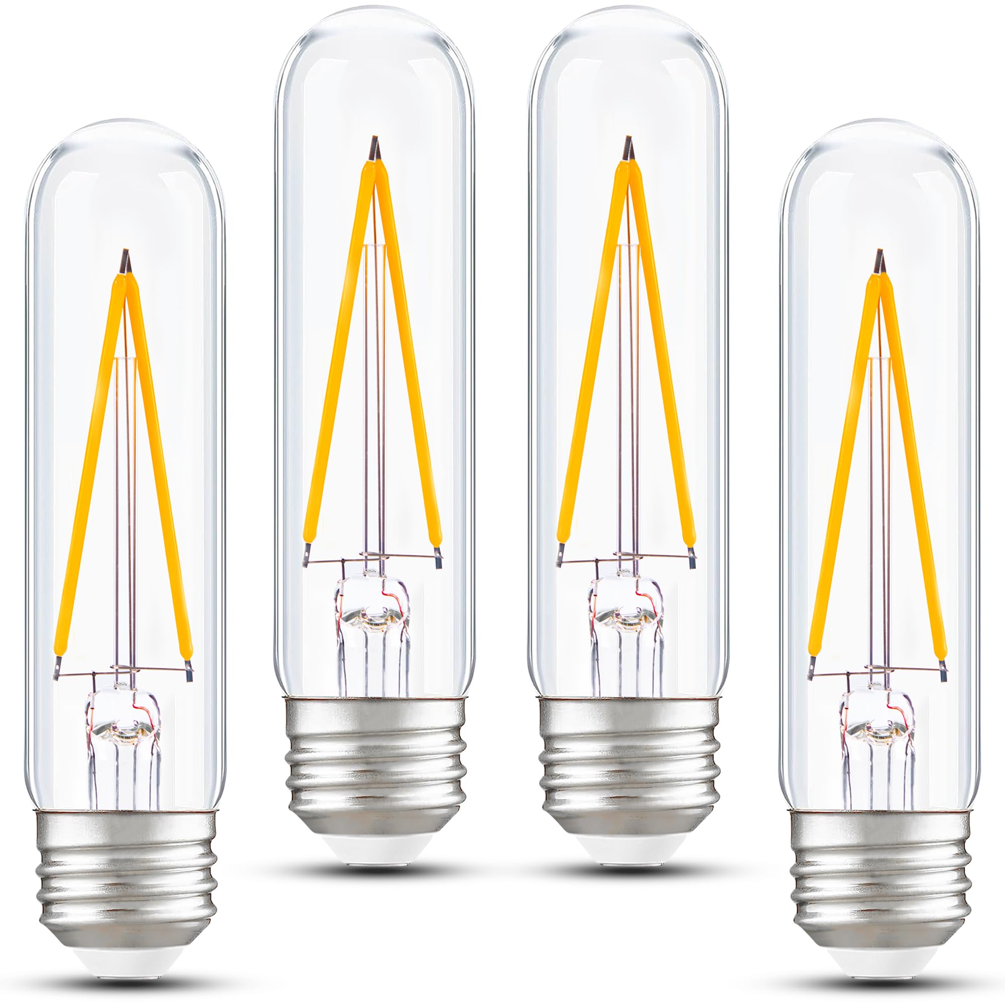 PADMO LUDAZ Dimmable T10 LED Bulb 4W 40W Equivalent, Warm White 2700K, Glass, Pack of 4