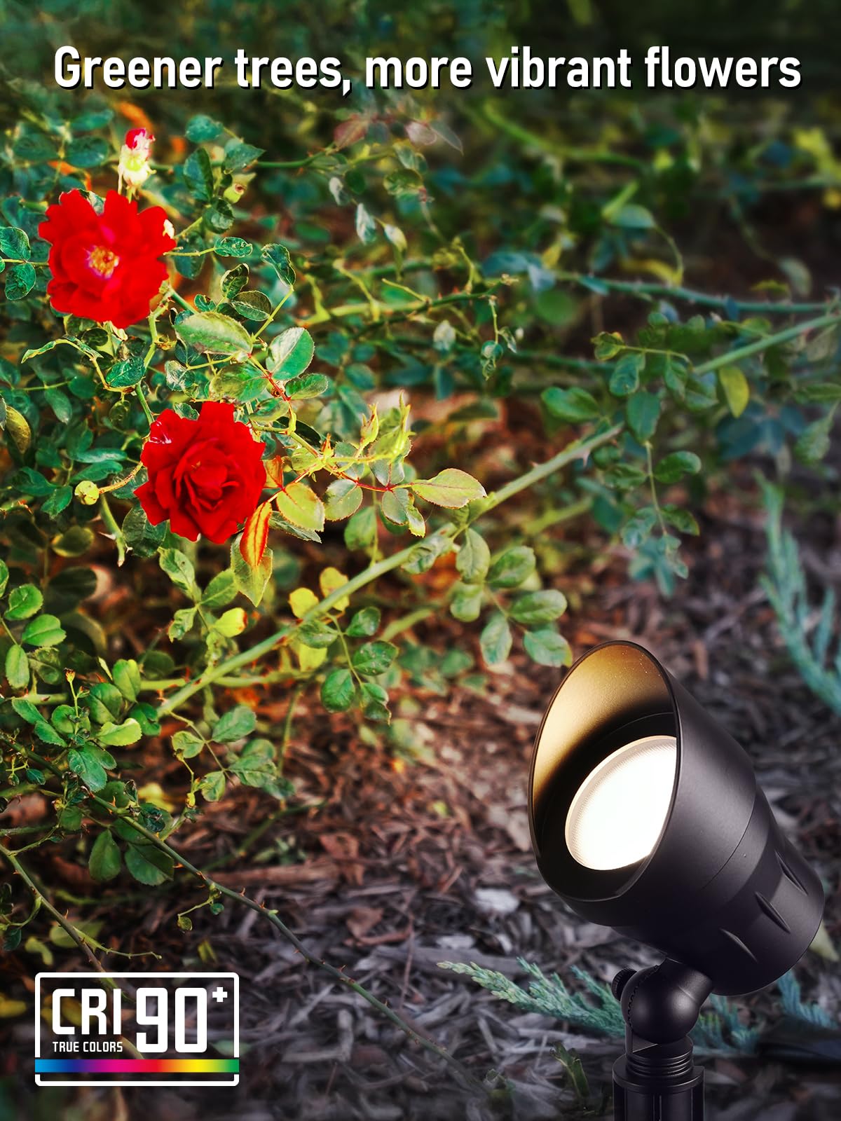 LEONLITE 3CCT Low Voltage LED Landscape Spotlight, 12V, Waterproof, Bronze Aluminum, Model 57675, Pack of 4