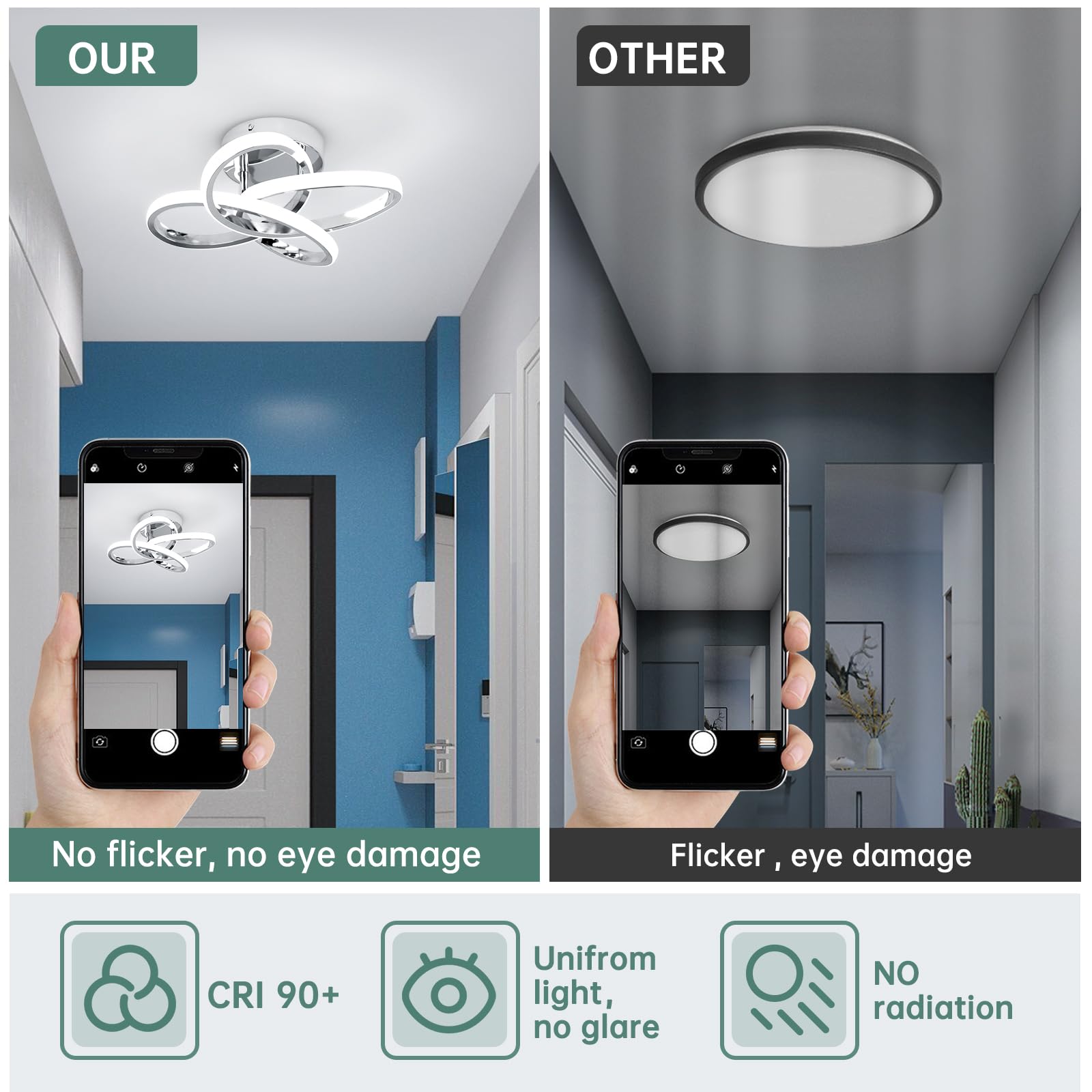 Caneoe Modern Ceiling Light Fixture,Small Led Hallway Light Fixtures Ceiling Lamp,Creative Close To Ceiling Lighting For Hallway