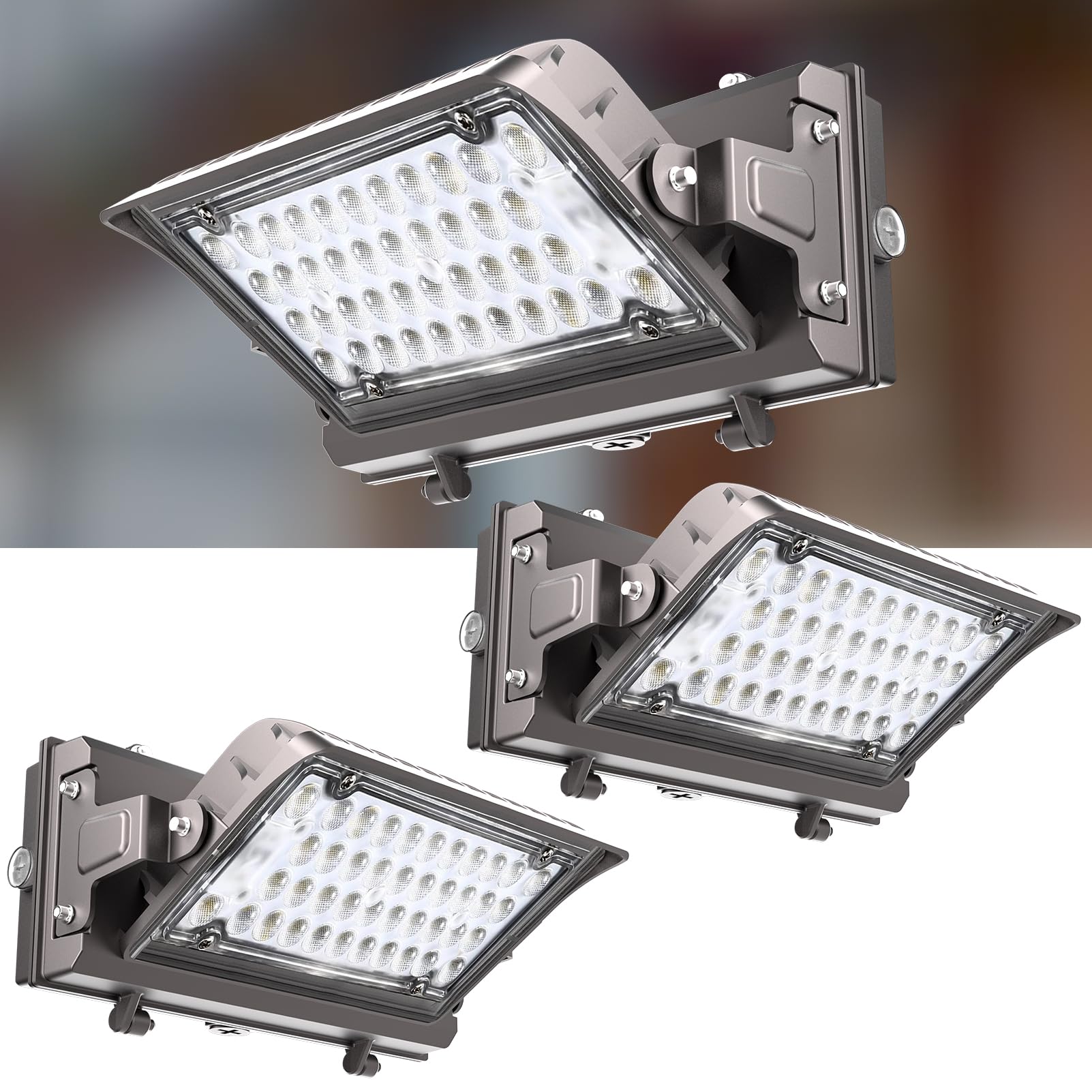 Lightdot 2Pack 150W LED Wall Pack Lights, 360 Adjustable Panel with Dusk to Dawn Photocell, 22500Lm 5000K, IP65 Waterproof & Adv