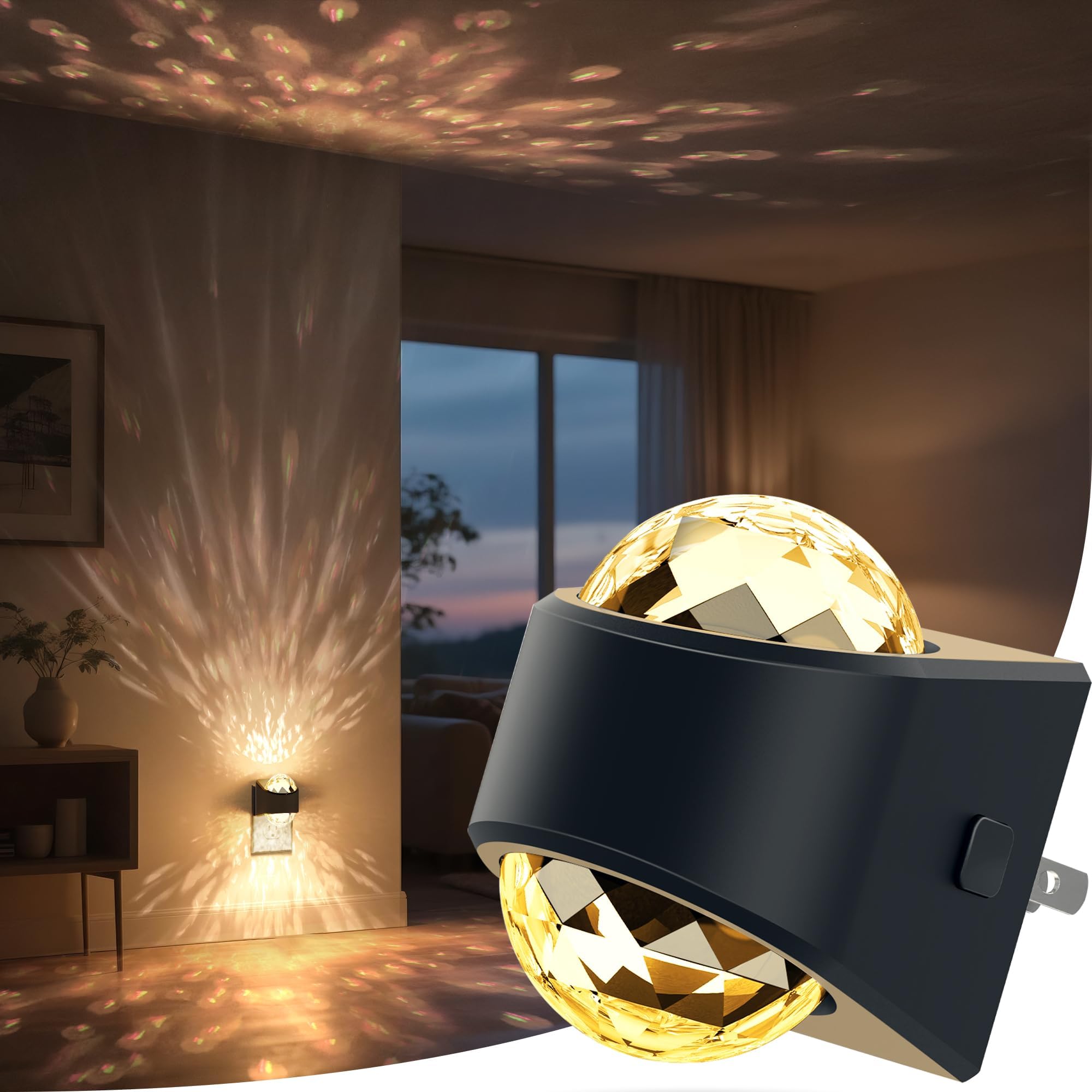 Briignite Night Light  Night Lights Plug into Wall  LED Projector Night Light  Soft White for Bedroom  Dimmable Brightness Dusk to Dawn Nightlight for Kids  Nursery  Bathroom  Home Decor  Gaming Room