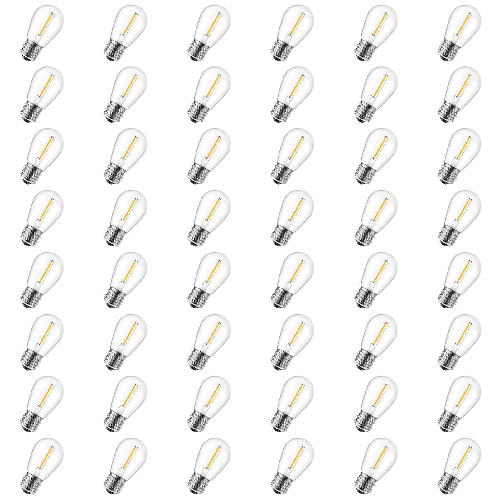 Minetom 50 Pack Led S14 Replacement Light Bulbs, Outdoor String Light Bulbs Equivalent To 11W Incandescent Bulb, Energy Efficien