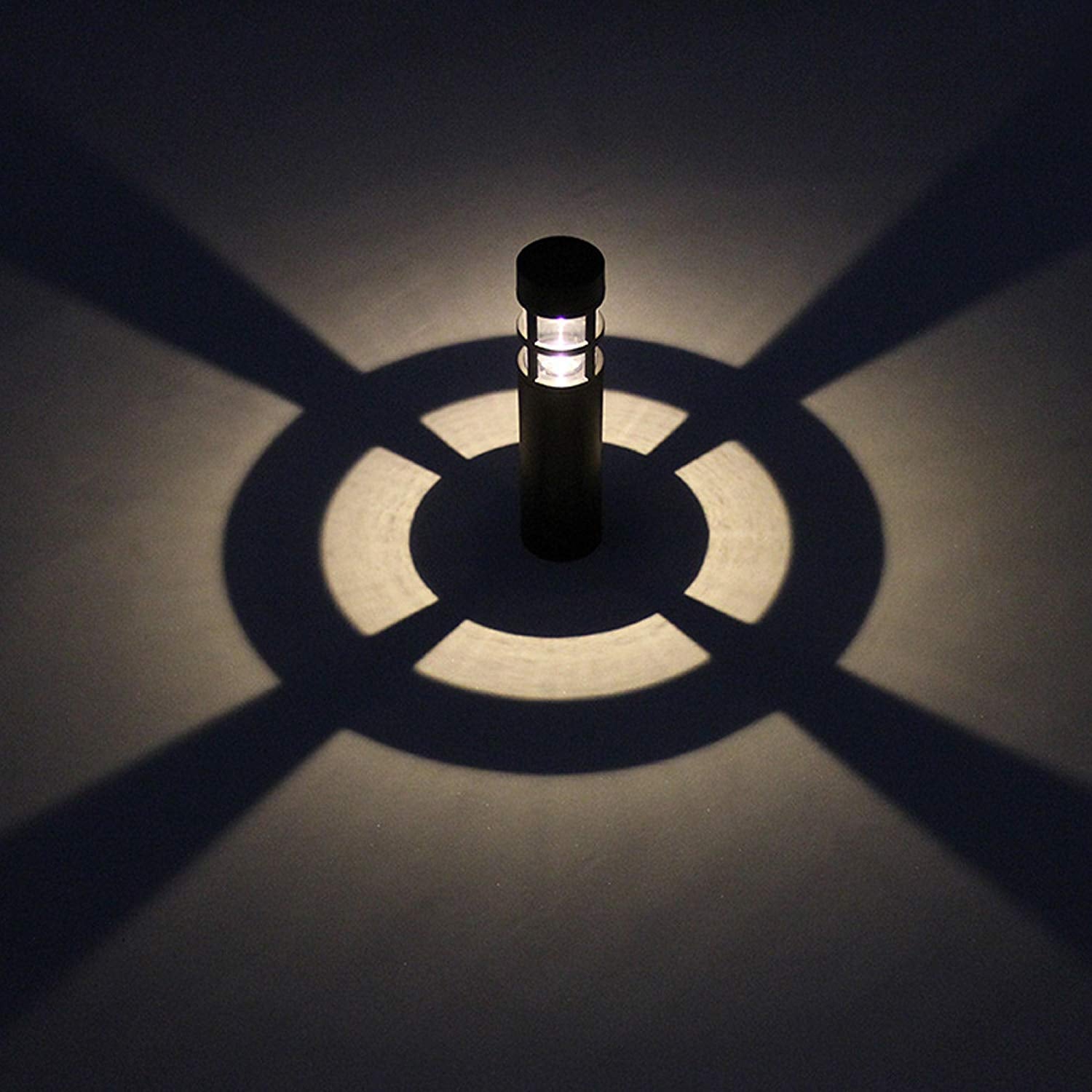 Sunwind Solar Garden Lights Outdoor Led Bollard Solar Powered Path Lighting For Patio Pathway Backyard Lawn Landscaping (Black-6