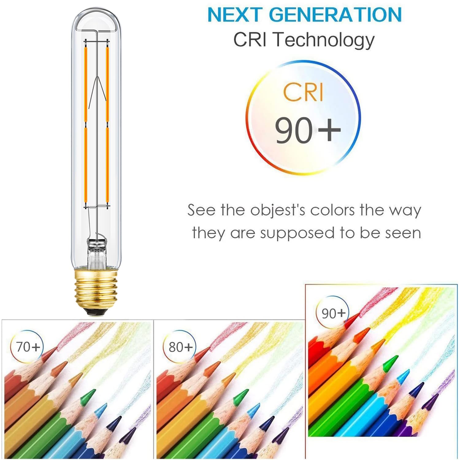 Leools Dimmable E26 Light Bulb 8W Equal 75 Watt Led Light Bulb Warm White 2700K Ac120V Edison Light Bulbs 75 Watt 800Lm Clear T1
