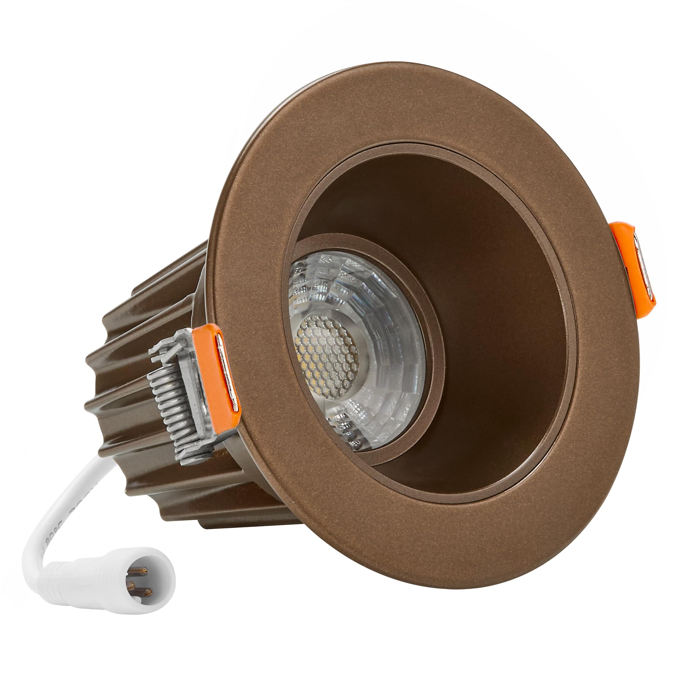 Maxxima Ultra-Thin 2" LED Downlight, 550 Lumens, Dimmable, 5 Color Temps, Bronze Trim, Model MRL-S20803BR