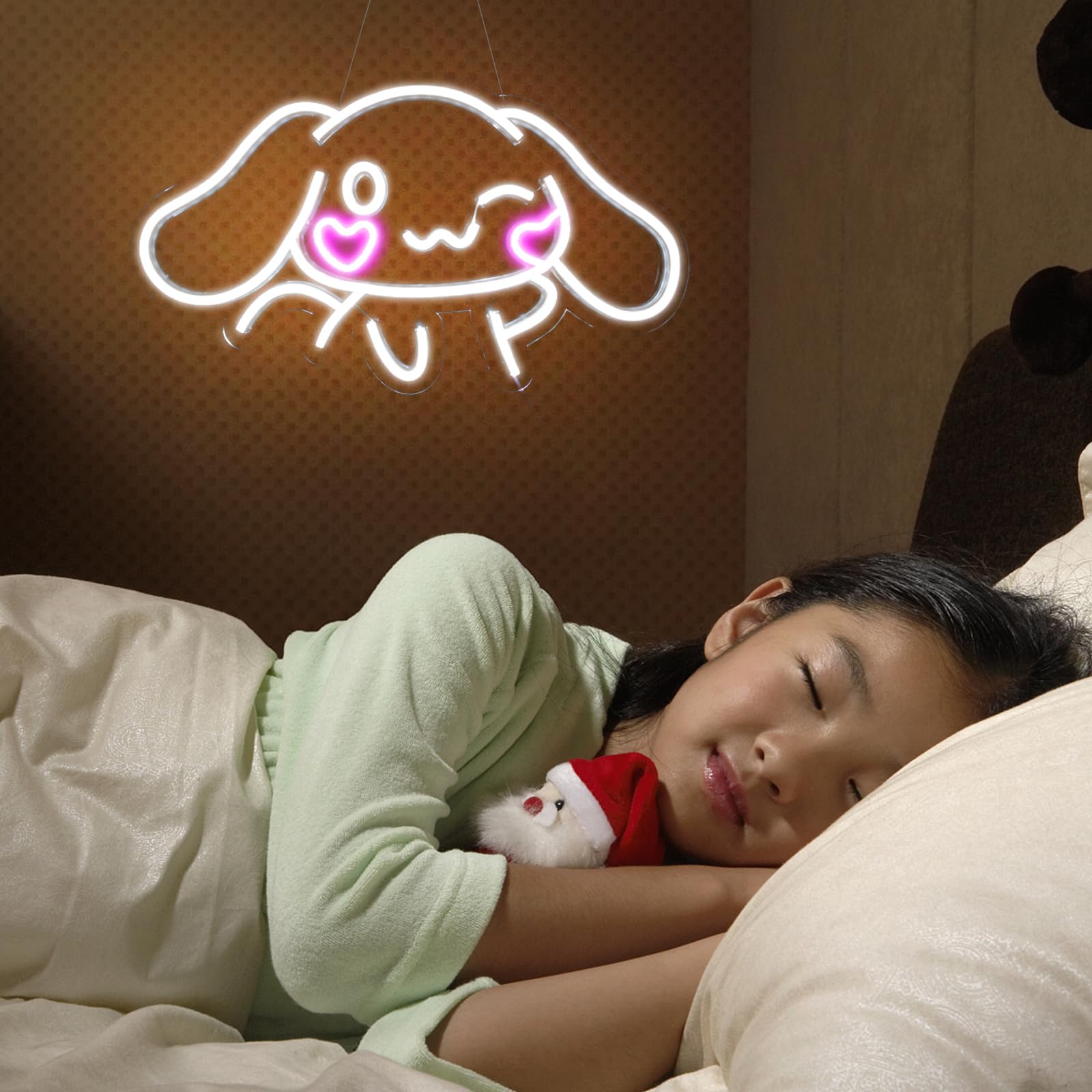 Zhujianqiang Cinnamo Roll Neon Sign LED Light for Wall Decor 17.5inx9.5in Cinna-White Model ShinyLightz-Cinna