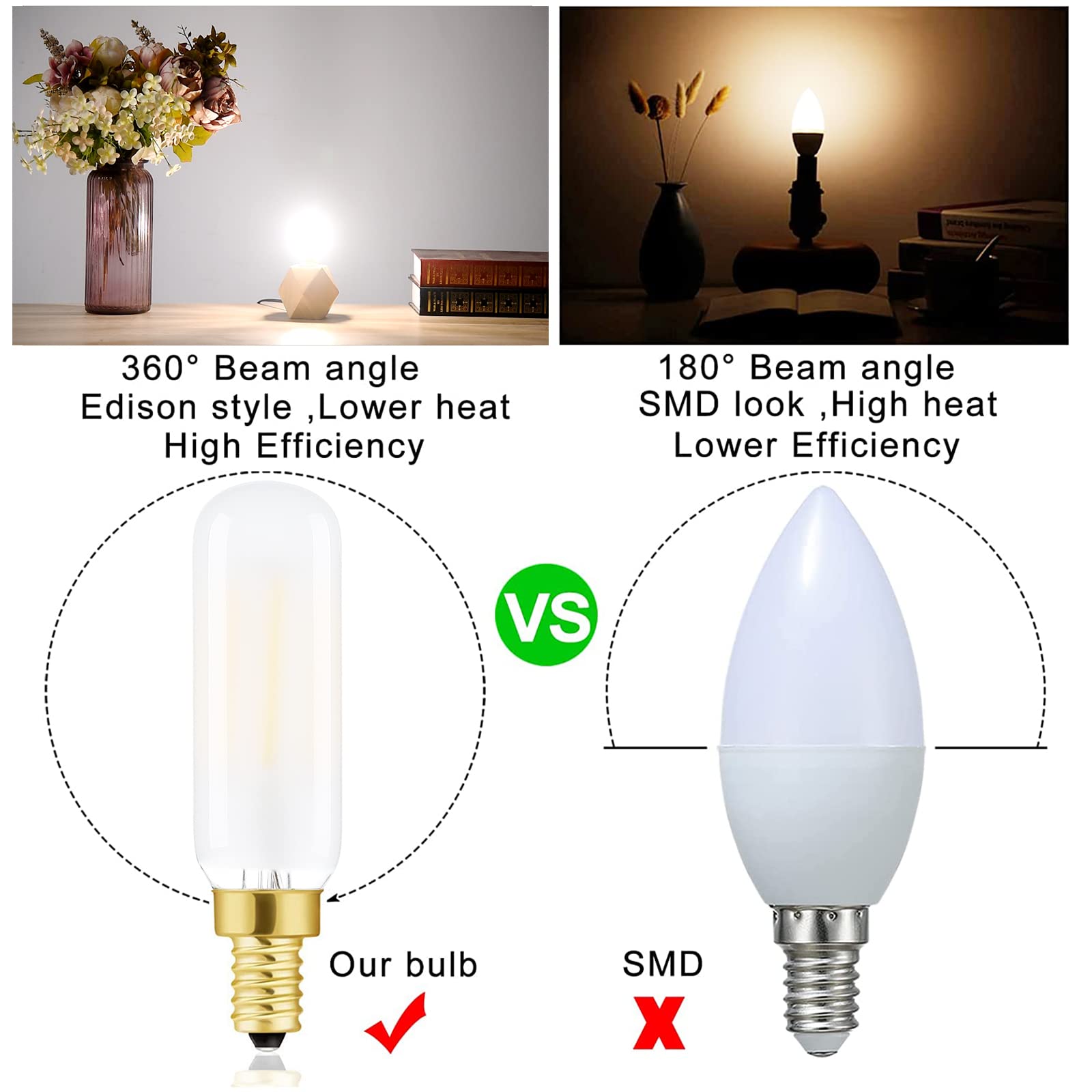 LVYE E12 Frosted LED Bulb 6W Dimmable 600LM Daylight Glass 6-Pack
