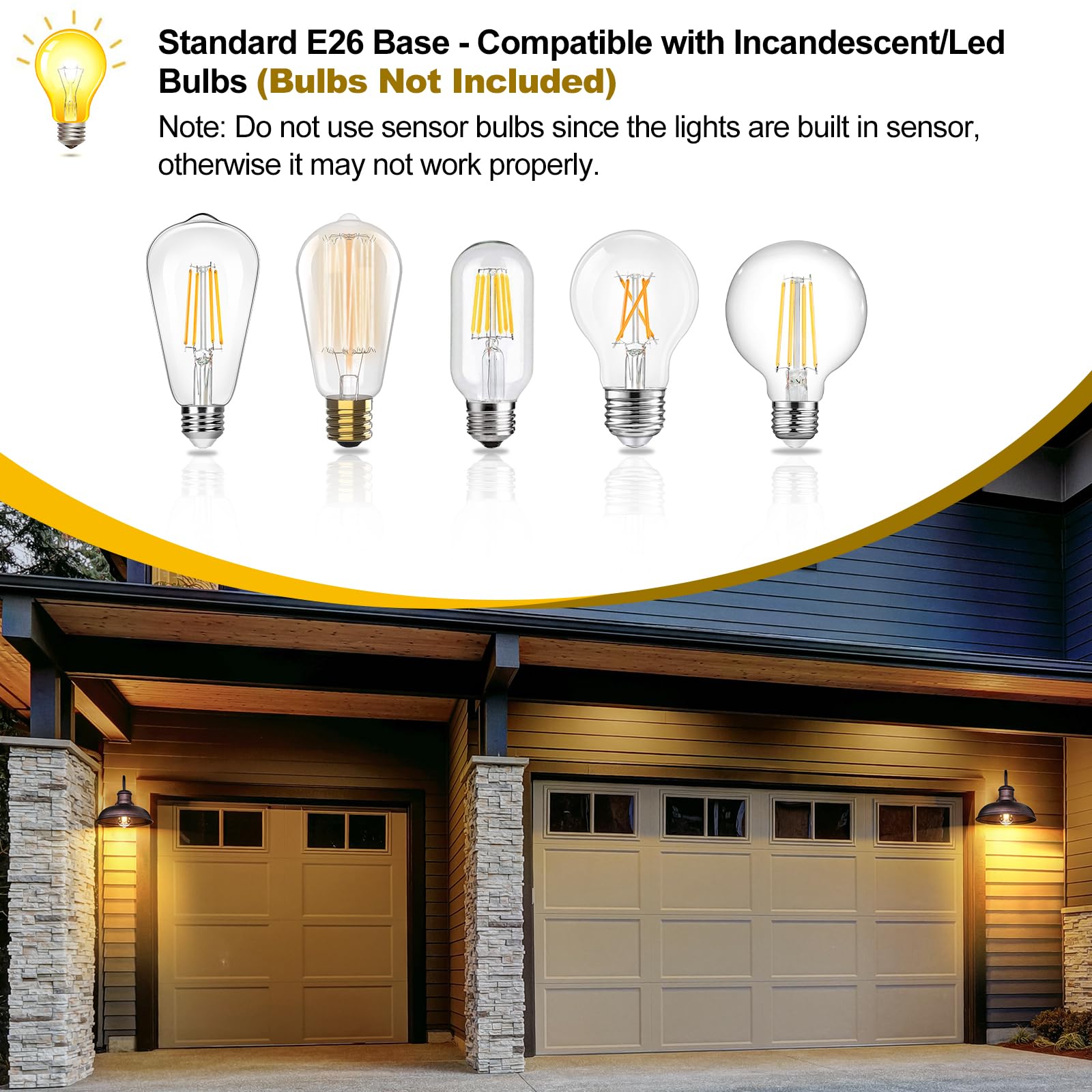 TOBUSA 2-Pack Dusk to Dawn Gooseneck Barn Wall Lights, Waterproof Distressed Brown Outdoor Fixture, Model B10014PP-BN