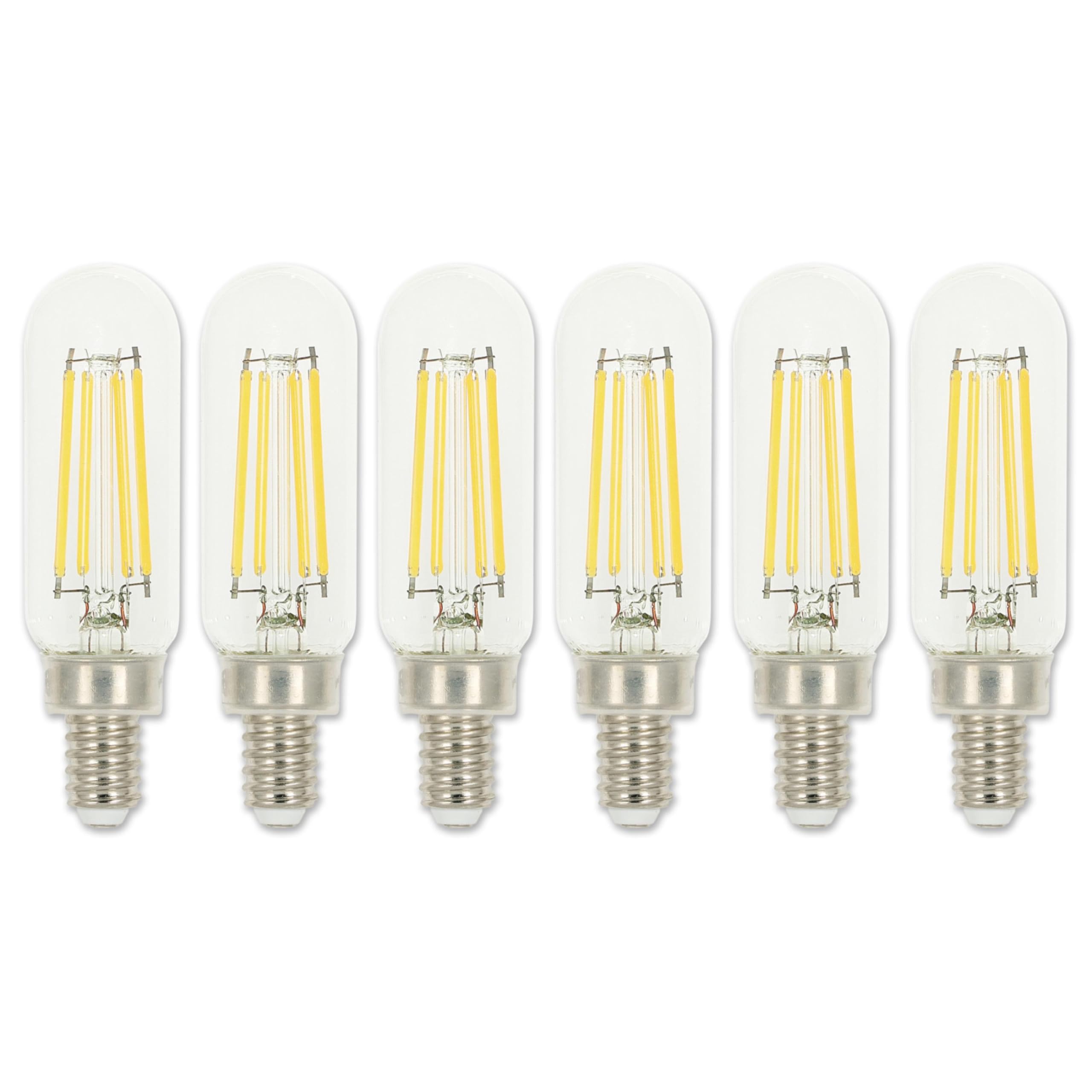 Westinghouse Lighting 5335020 5 Watt (60 Watt Equivalent) T8 Dimmable Clear Filament LED Light Bulb, Candelabra Base, 6 Pack