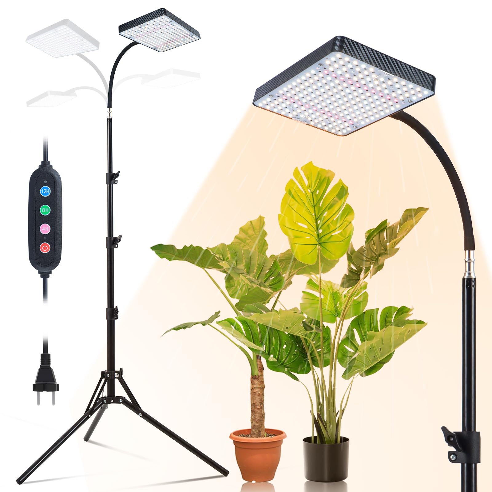 Orchbloom Grow Light - Full Spectrum Indoor Plant Light, 25W Adjustable Stand, Black, Model Zinqolay