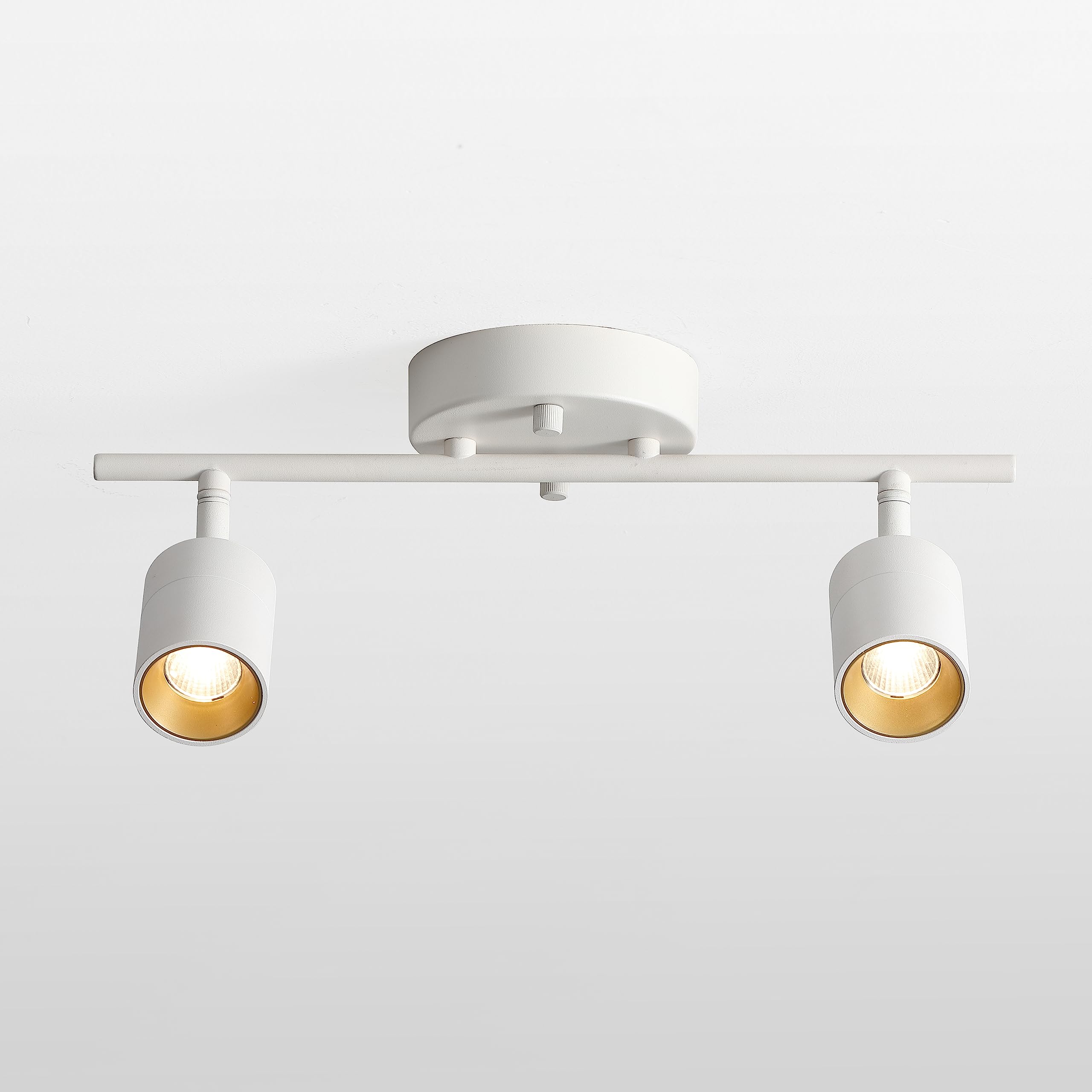 VidaLite Shura - 2-Light White Integrated LED Track Light w/Rotatable Heads, 15 in. Track Lighting Kit Ceiling Light, 3000K, 112