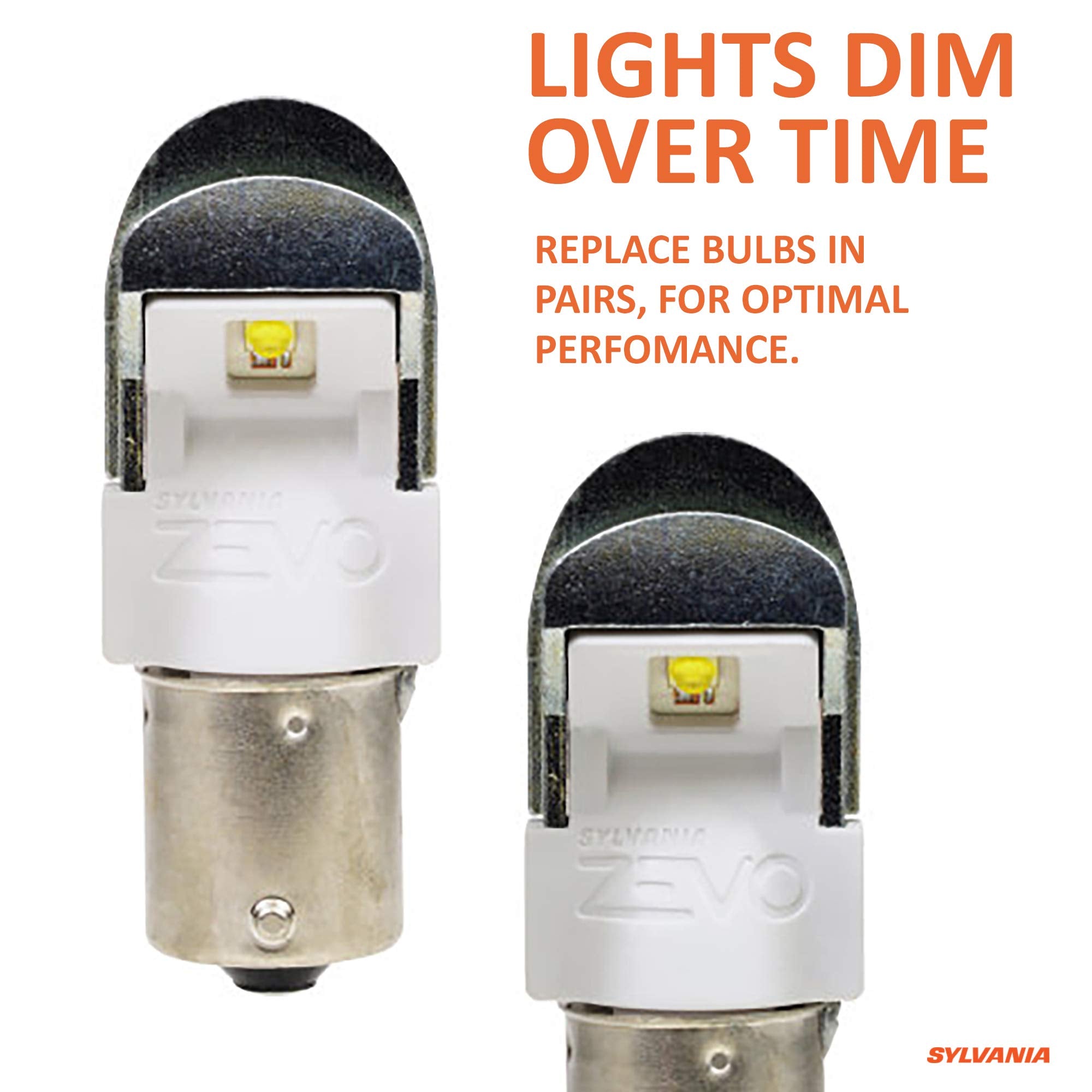 SYLVANIA 7506 ZEVO LED Bulb - Bright White Light for DRL & Reverse Lights, Contains 2 Bulbs