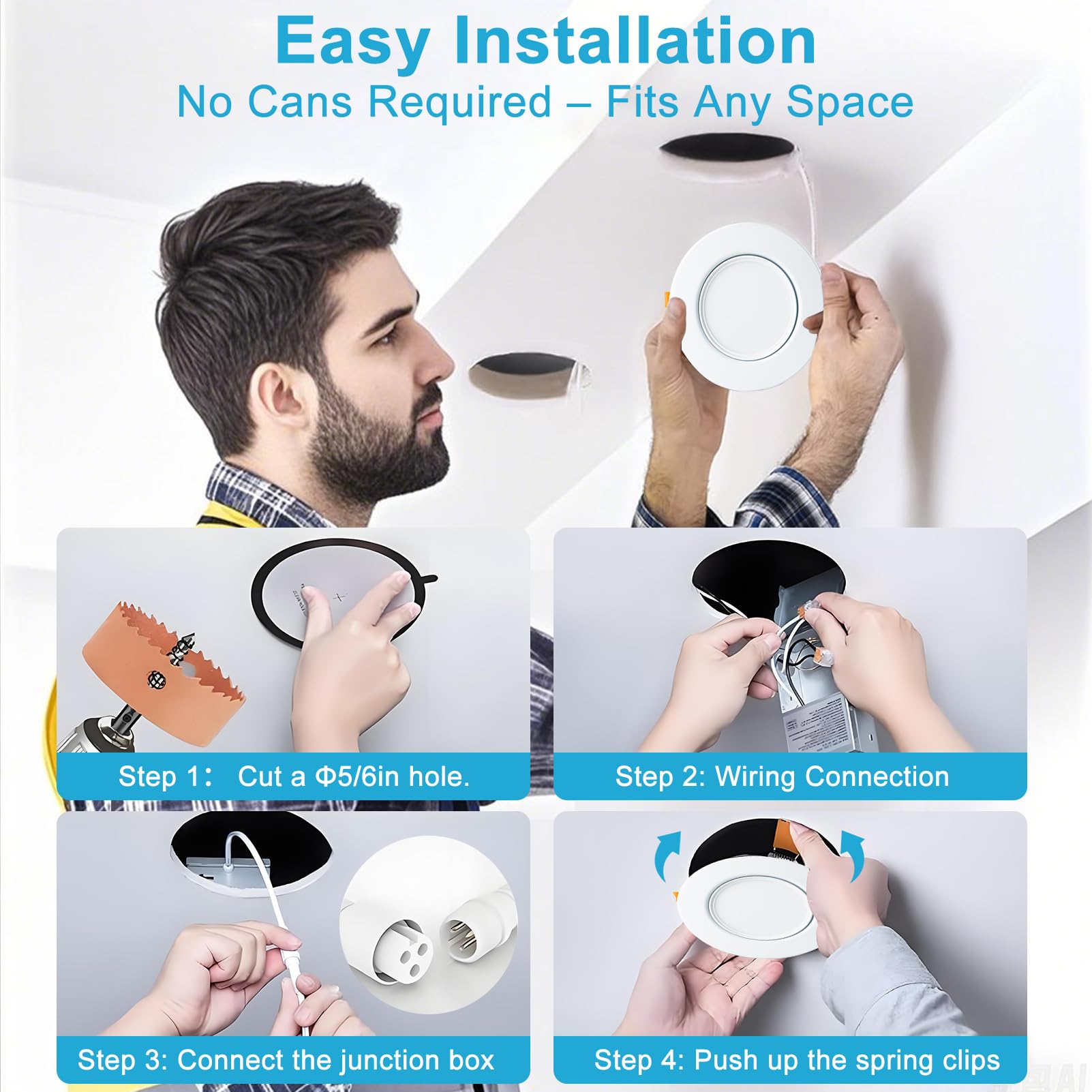 Lightdot 6 Pack 6 Inch Led Gimbal Recessed Lighting  360+90 Adjustable  3Cct Selectable & Dimmable (5%-100%)  1300Lm Ultra Bright Canless Downlight  Etl/Fcc Certified For Living Room/Kitchen-White