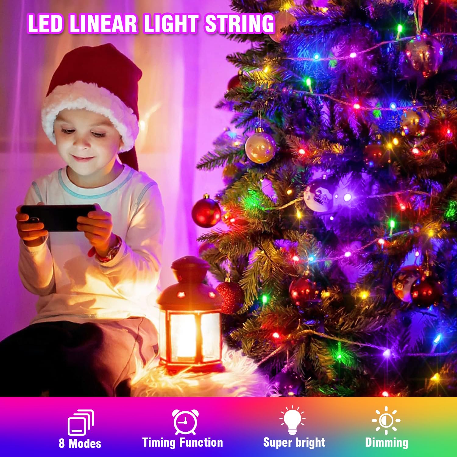 Wastroyal 70Ft Multicolor String Lights  210 Led Seasonal Fairy Lights Waterproof With 8 Modes  Indoor Outdoor Decorative Lighting For Christmas Tree  Parties  Wedding  Patio  Garden