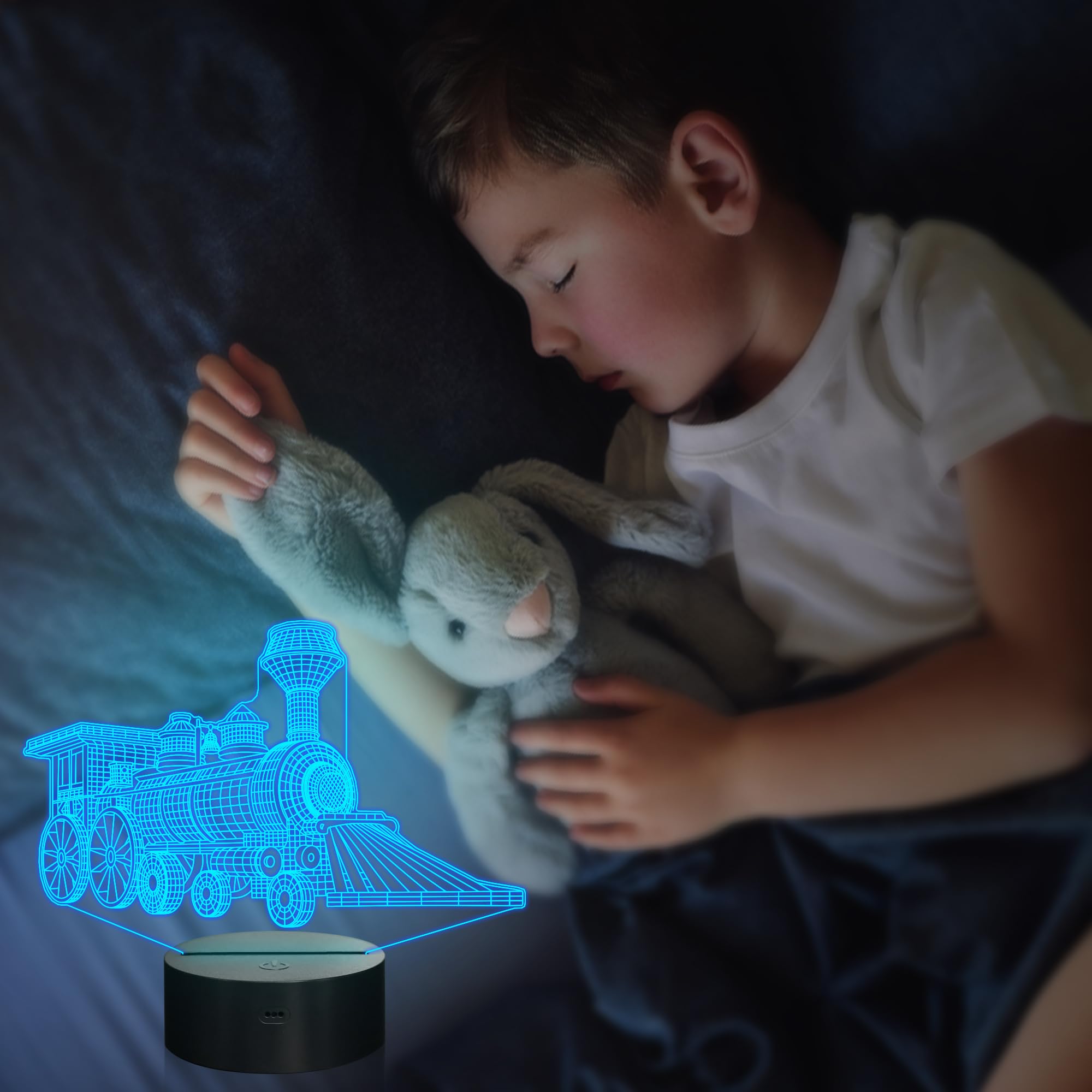 Attivolife Train 3D Gifts Lamp, Hologram Night Light, 16 Color Changing, Remote Control, Model FS-KF2107