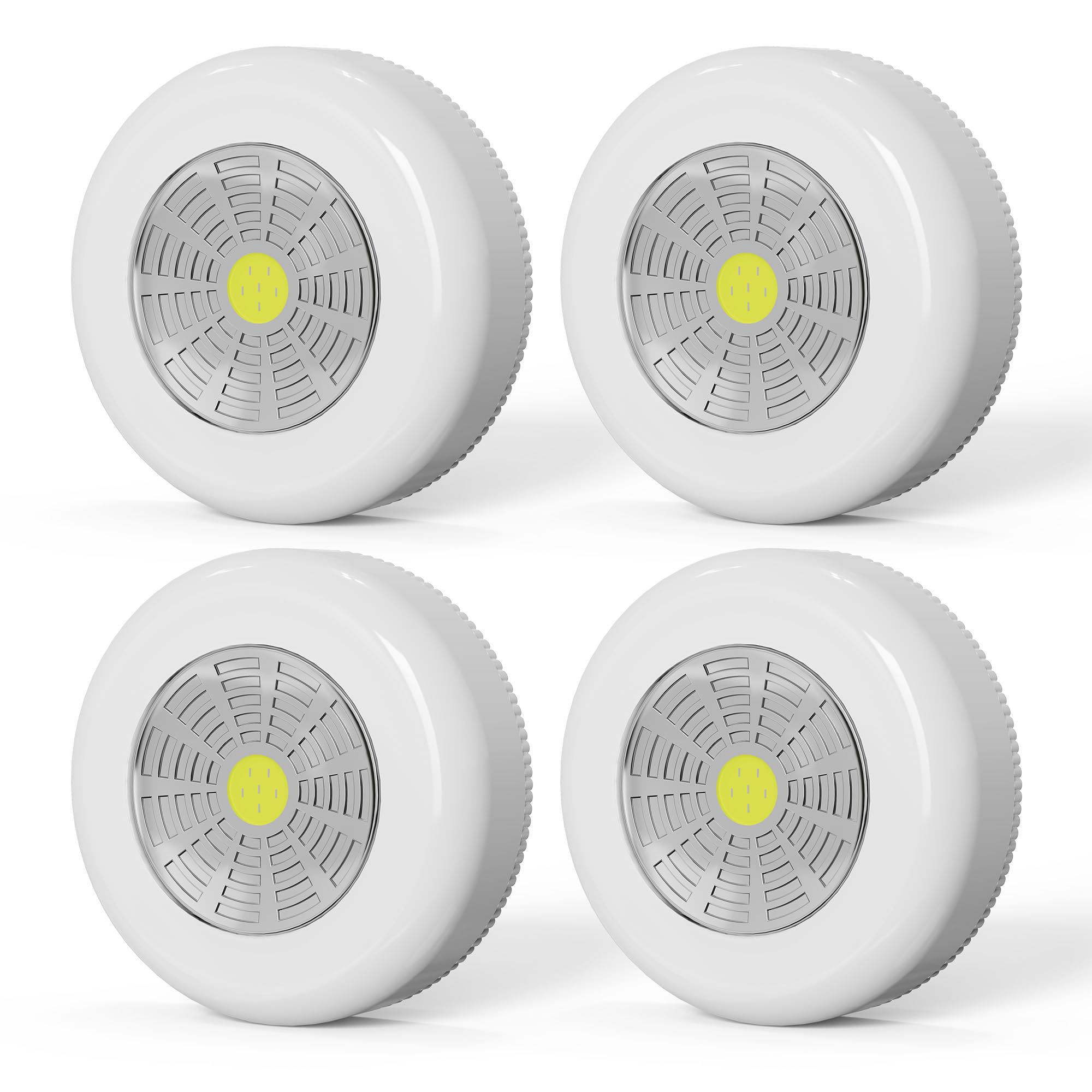 COOLACC Tap Light Battery Powered, Push Light Battery Operated Wireless Touch Lights Stick On Puck Lights Under Cabinet Lighting