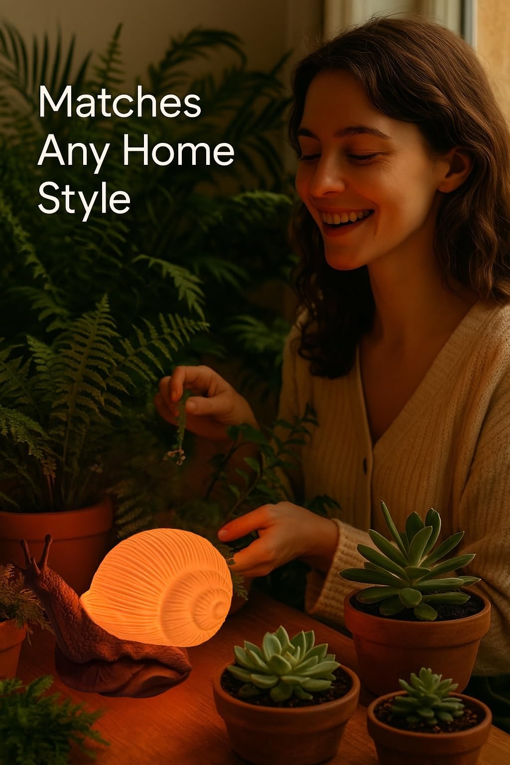 Glowing Snail Led Table Lamp - Usb Powered, 15 Color Changing Modes, Dimmable Night Light With Switch - Warm White & Multicolor