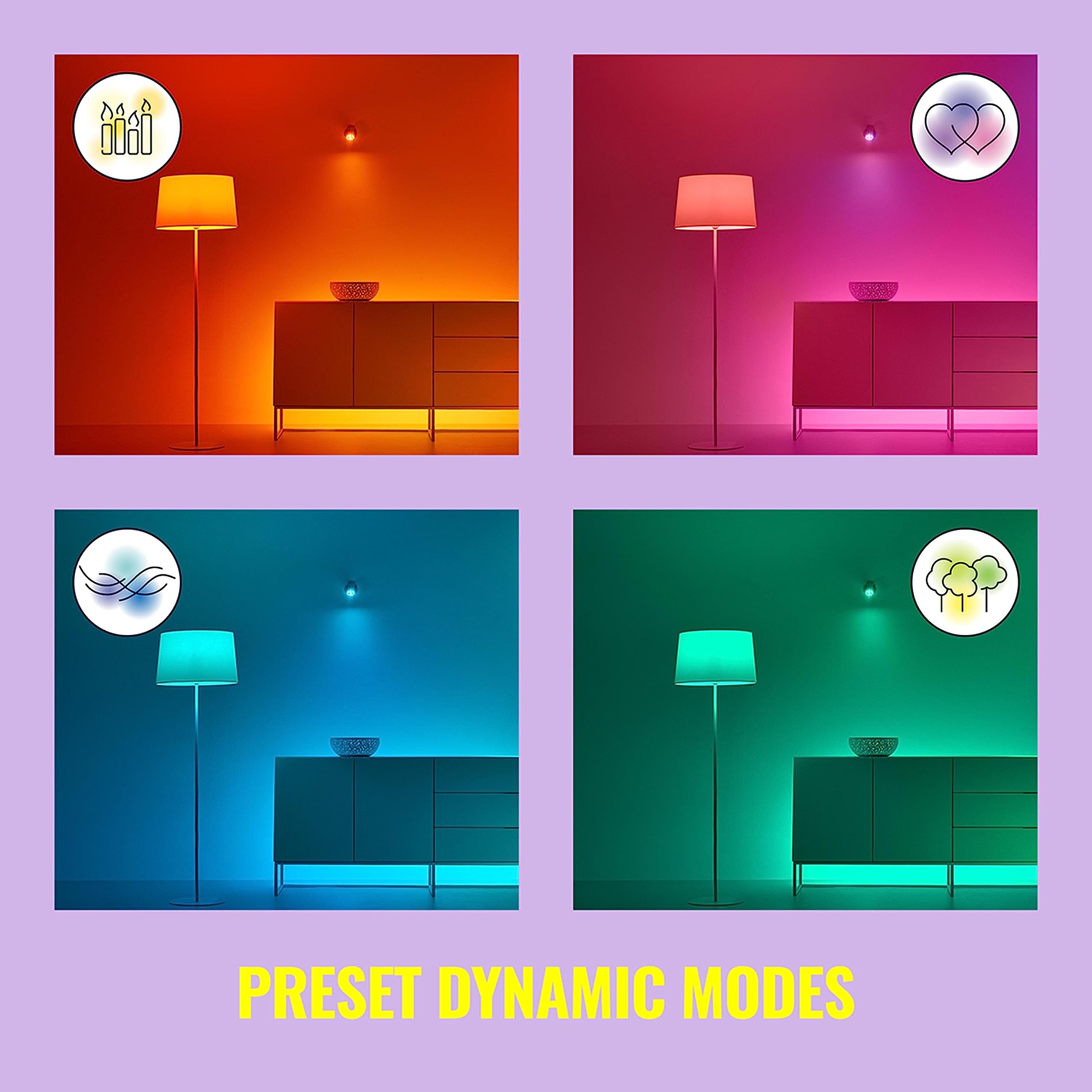 WiZ Color ST19 Smart LED Bulb - 300 Lumen, E26, Wi-Fi & Voice Control, 1 Pack, Synthetic Polymer