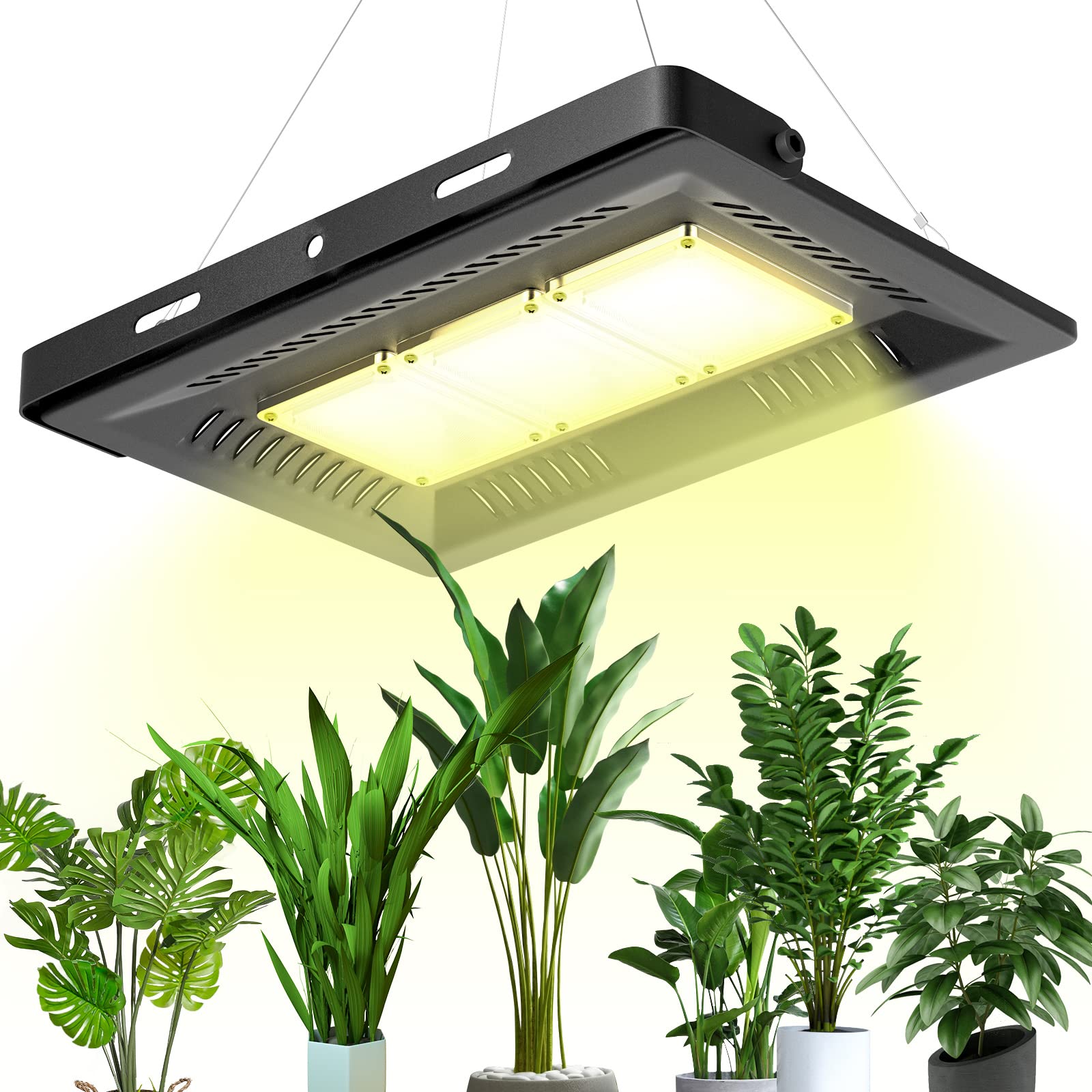 Relassy 450W Waterproof Led Sunlike Full Spectrum Outdoor, Grow Light With No Noise, Heat Dissipation For Indoor Outdoor Plants Seedling, Growing, Blooming And Fruiting