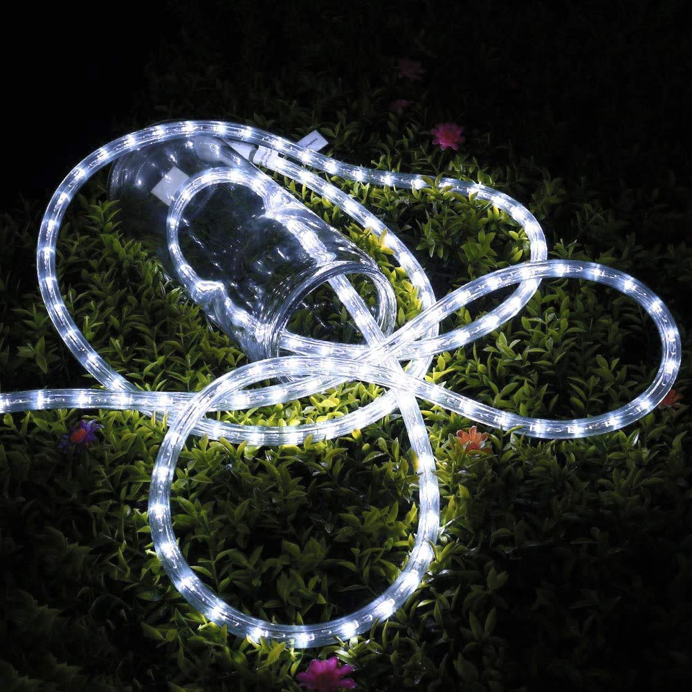 Toodour LED Rope Lights Outdoor, 100ft 720 LED Christmas Tube String Lights, 8 Modes Connectable Clear Tube Decorative Lighting