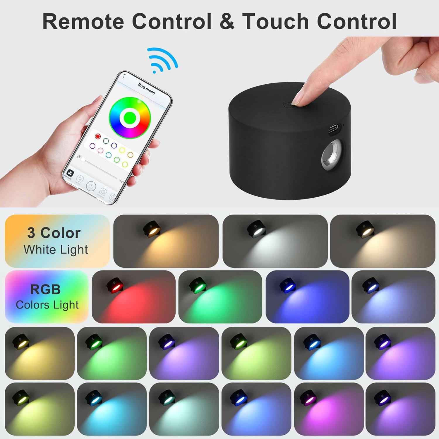 Lightess Smart Led Wall Sconces Set Of 2, Dimmable Wall Mounted Lamp With 3 Lighting & Rgb & Ambiance Mode, App & Touch Control,