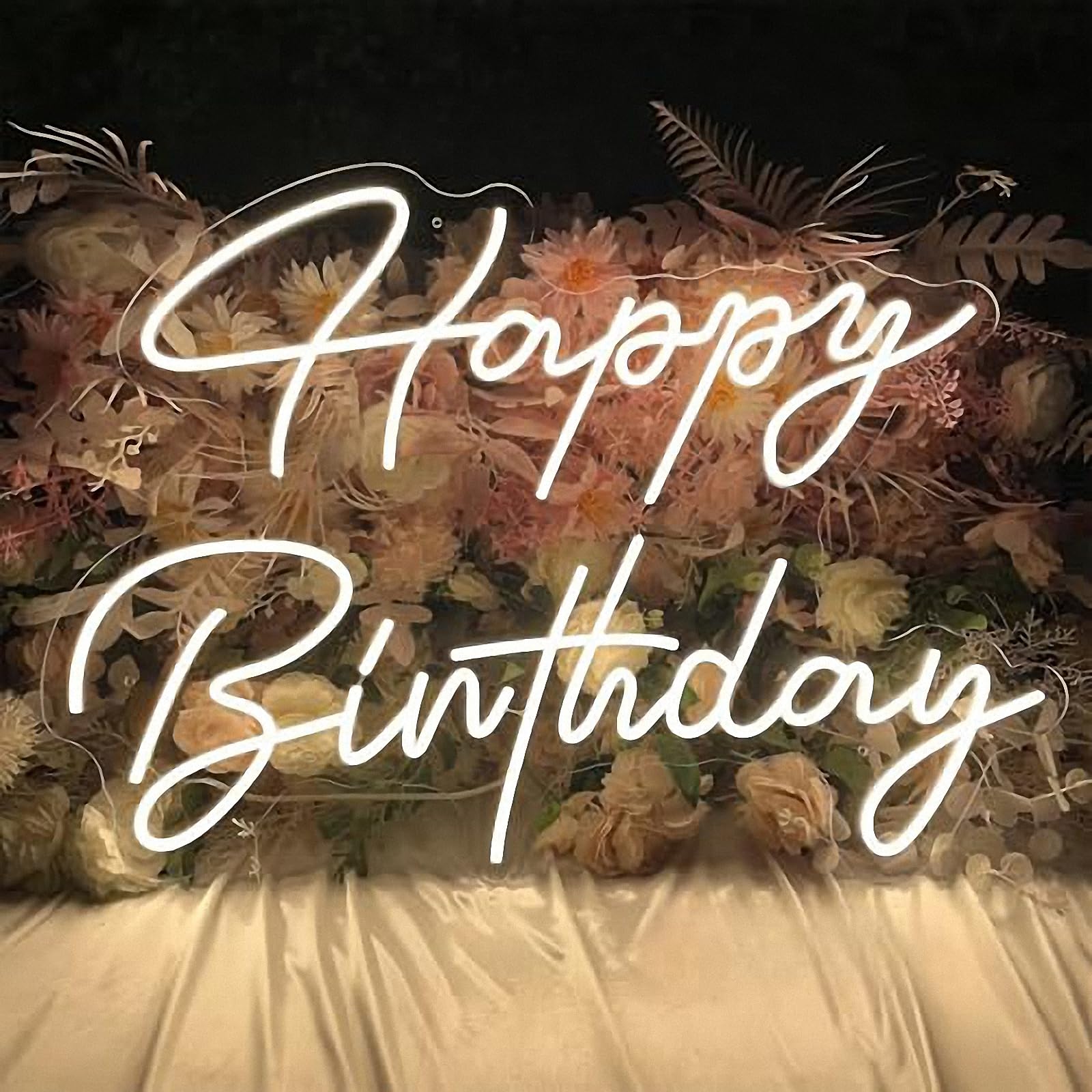 Ulalaza LED Neon Sign Night Light - Happy Birthday Art Decoration - Acrylic - 16.5inx9.1in - USB Powered for Home, Bar, Wedding, Party