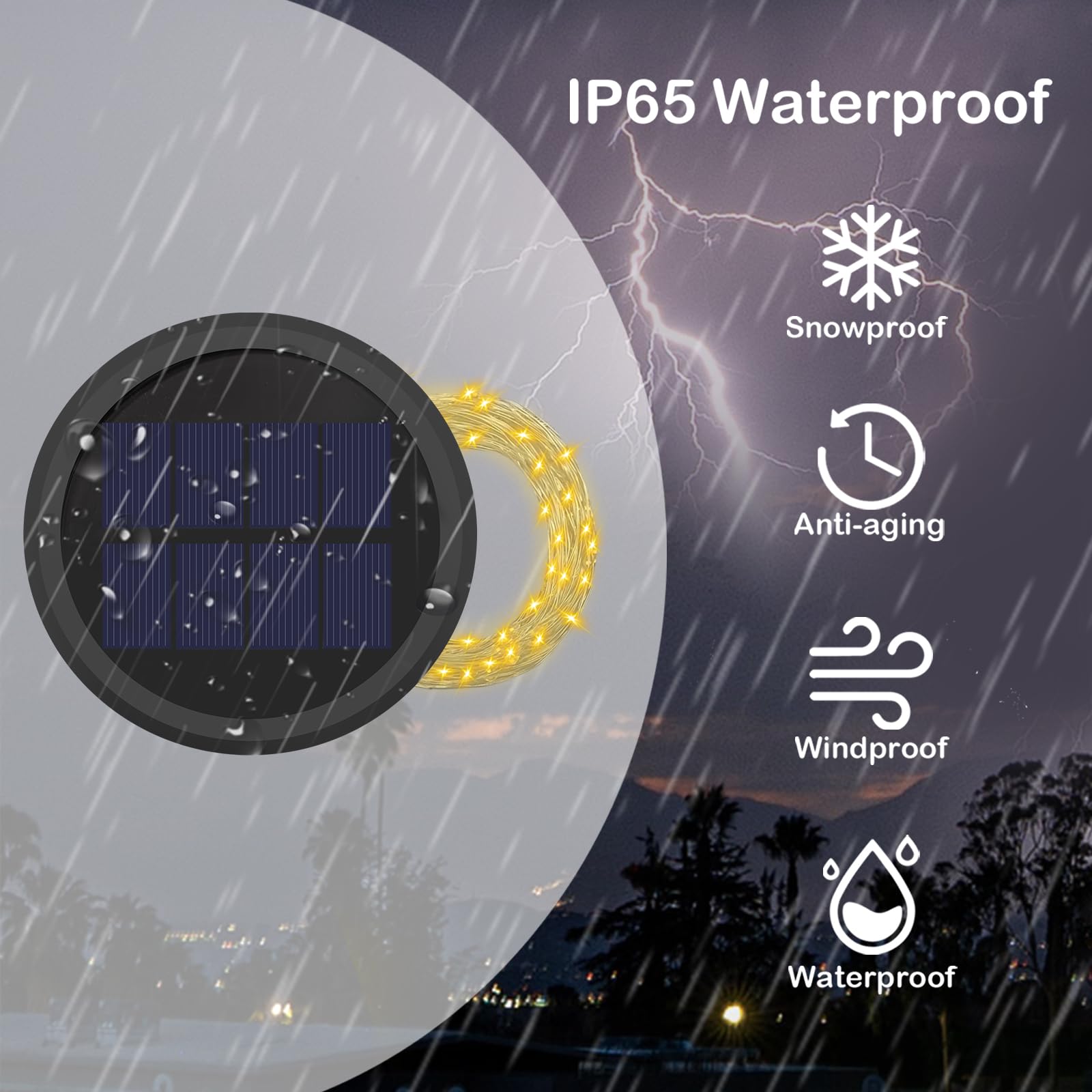 Vookry Watering Can Solar Lights - Replacement Top With 3.5Ft 80 Led Flashing String Lights, Outdoor Waterproof Solar Lantern Ba