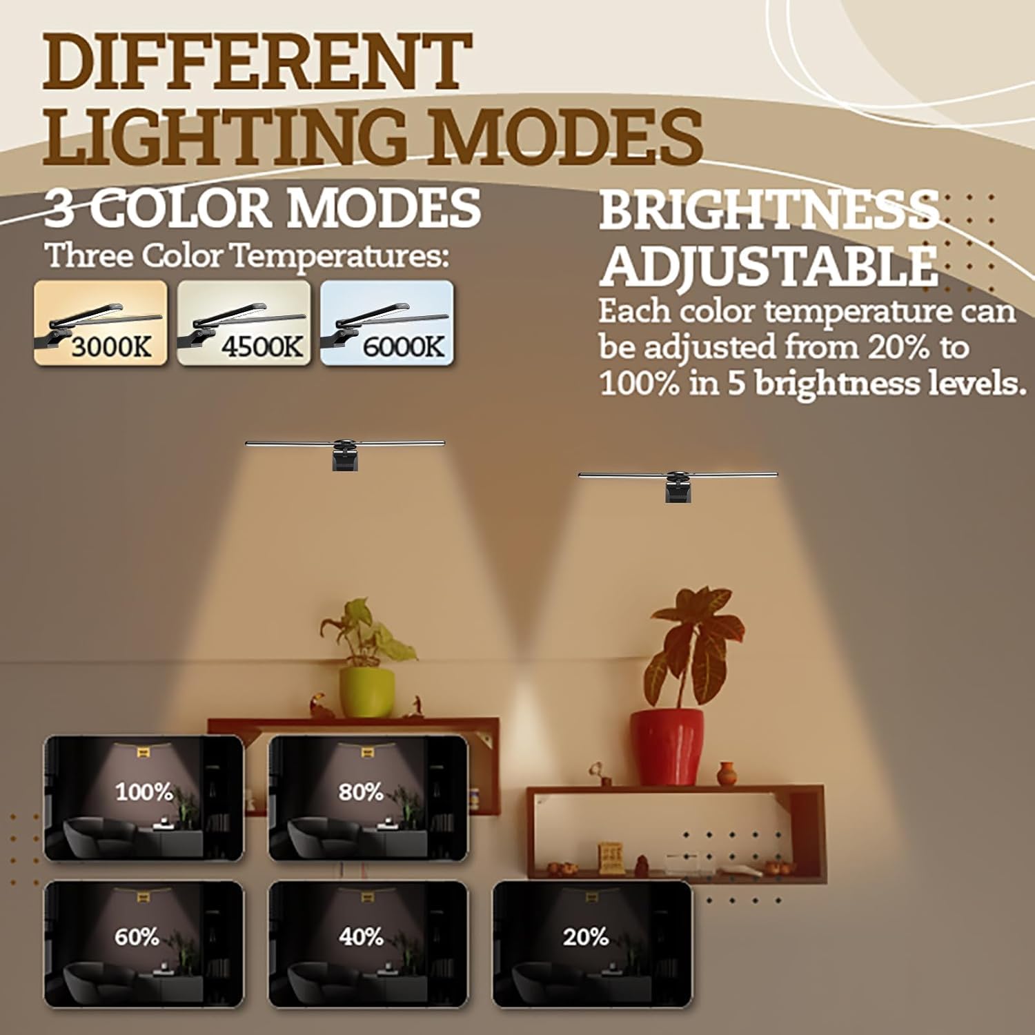 Cotaros 2 Pack Picture Light - 18in Battery Operated Art Light, Rechargeable, Dimmable, Remote Control, Black, Model APL-1
