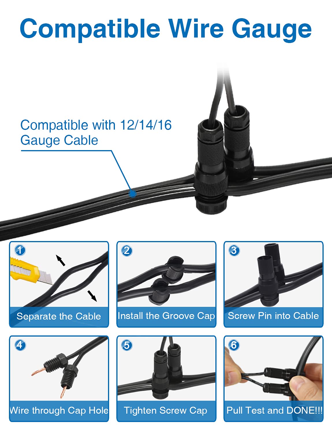 Sunvie 12 Pack Low Voltage Led Landscape Lights, Waterproof 12W Warm White Well Lights For Outdoor Use