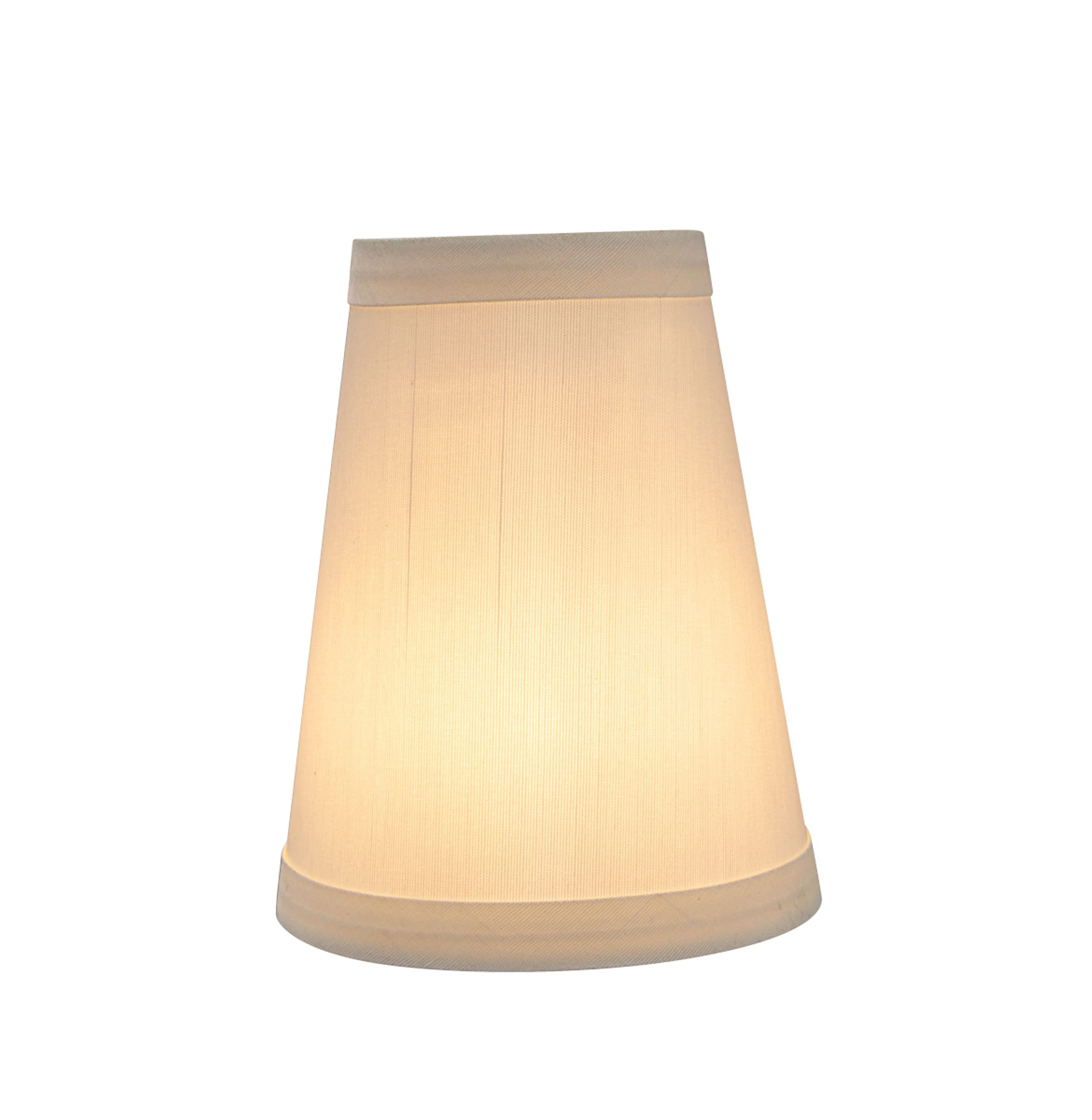 Aspen Creative 32661-2 Small Hardback Empire Shape Chandelier Set (2 Pack), Transitional Design, 4&quot; Bottom Width (2 1/2&quot; X 4&quot; X 5&quot;) Clip On Lamp Shade, White/Faux Silk Fabric