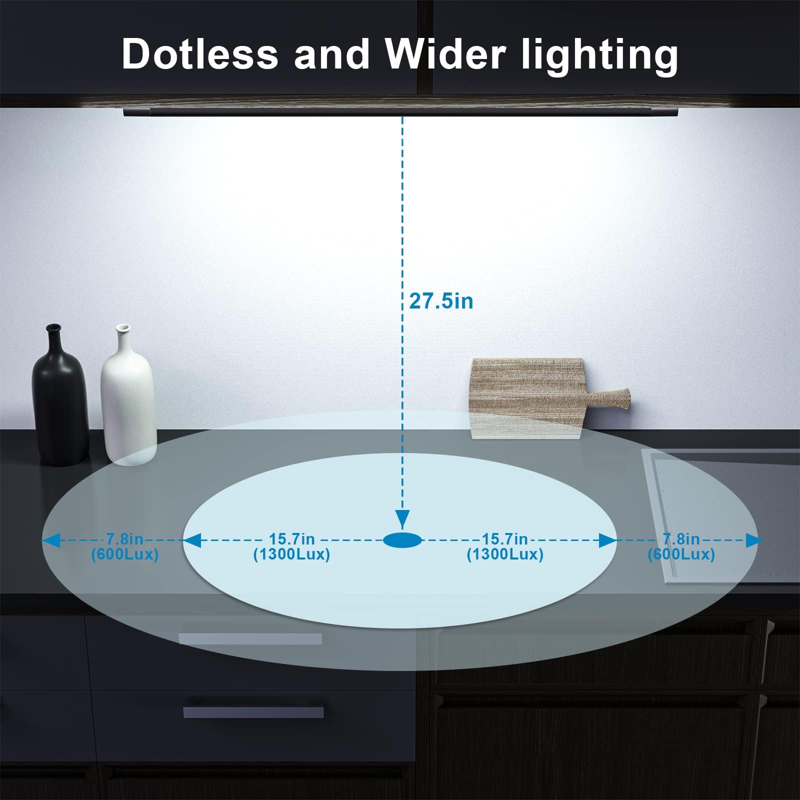 WOBANE LED Under Cabinet Lighting, Dimmable, 800LM, 16.5 inch, Black, Model CS4-42