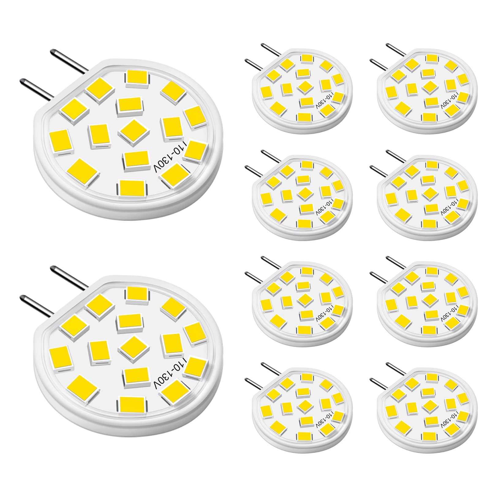 Taiyaloo G8 Led Bulb Dimmable, 3W (30W-35W Halogen Equivalent), Natural White 4000K, T4 Jcd Type Bi-Pin Base, 120V Led Puck Ligh