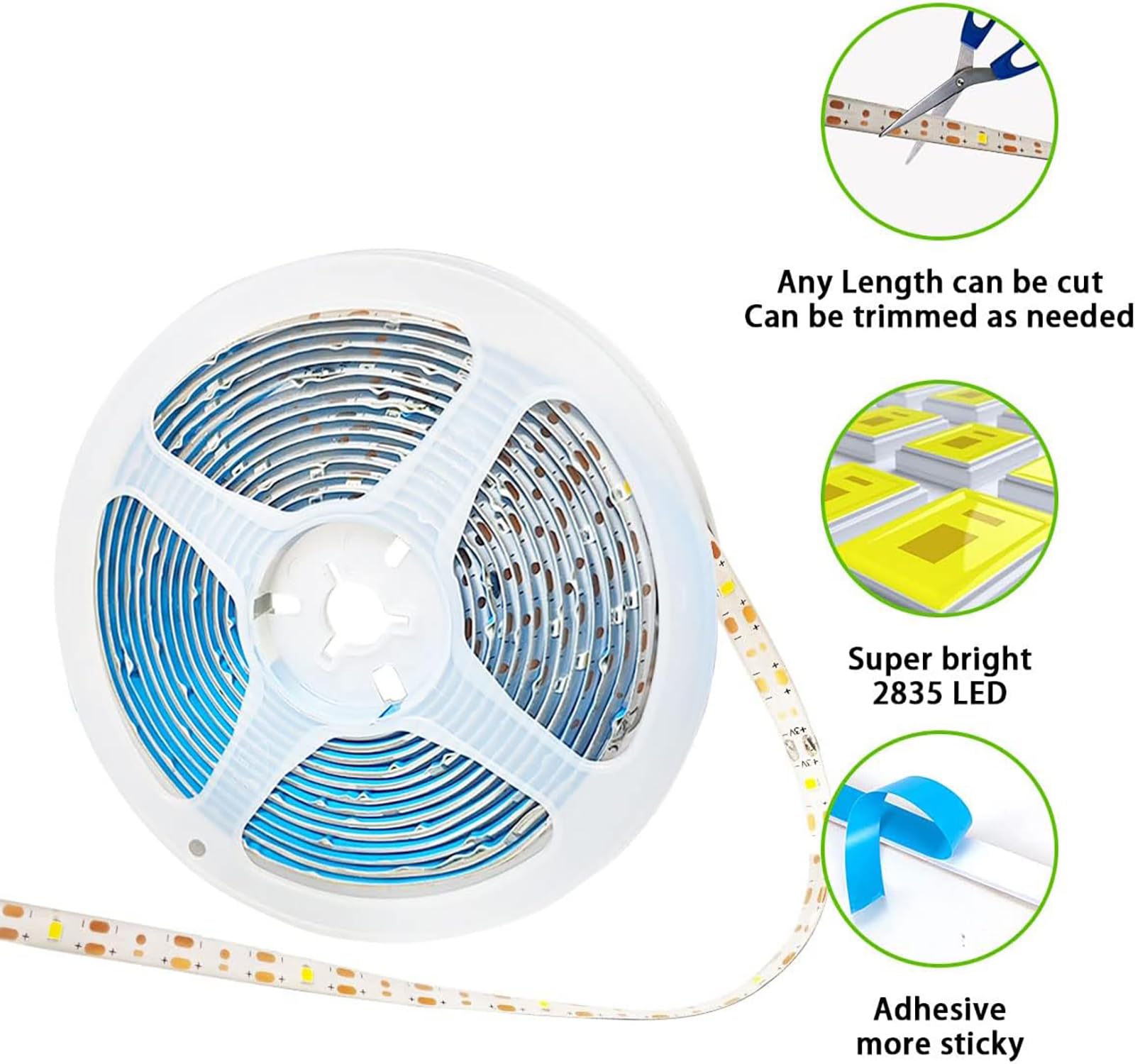 Solar Led Strip Lights Outdoor String Light Waterproof 20Ft 180Led Cuttable Tape Rope Solar Lighting For Garden Path, Deck, Yard