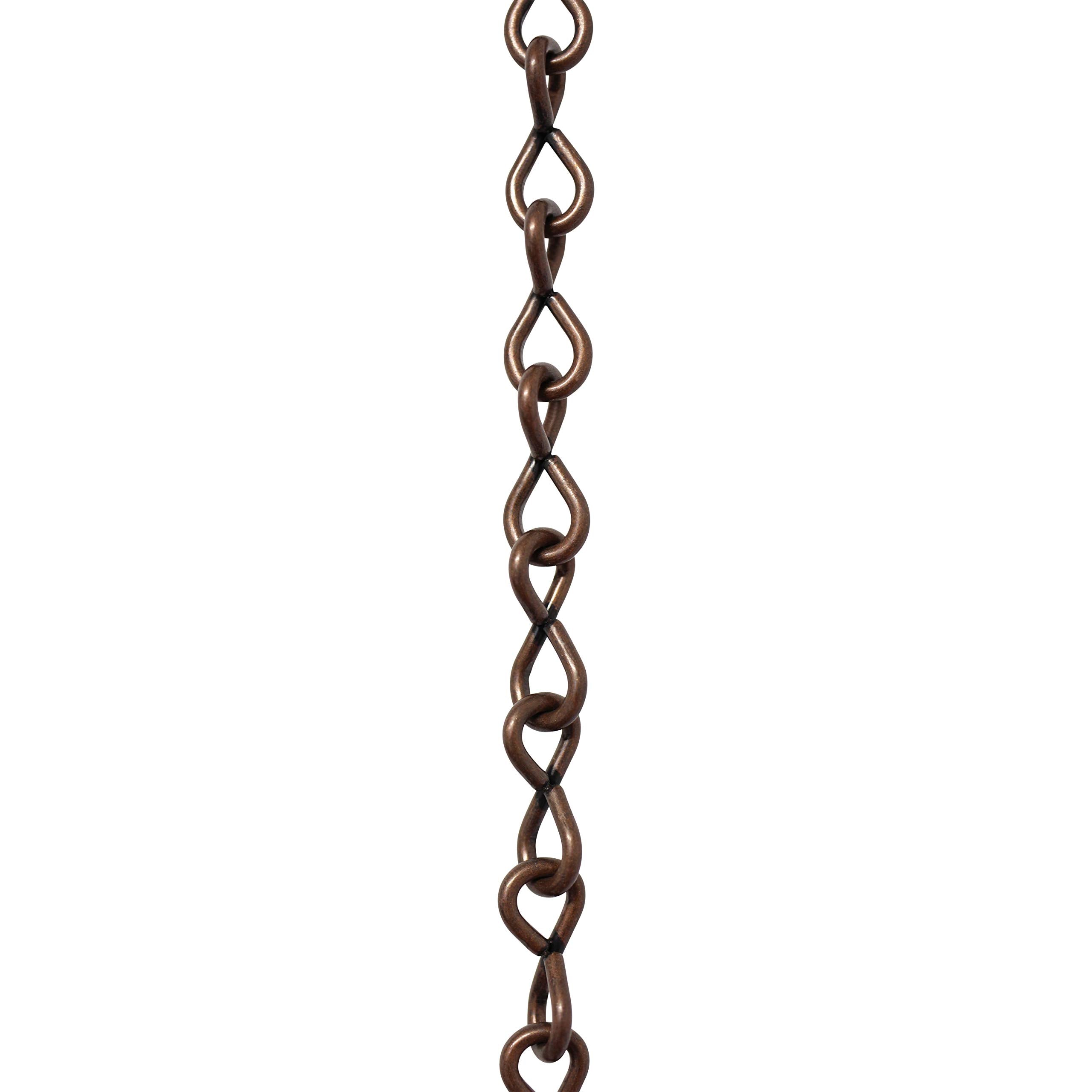 Rch Hardware Ch-S50-16-Blk-3 | 14 Gauge Decorative Solid Steel Single Jack Fixture Chain | 3 Foot Increments | Black Finish