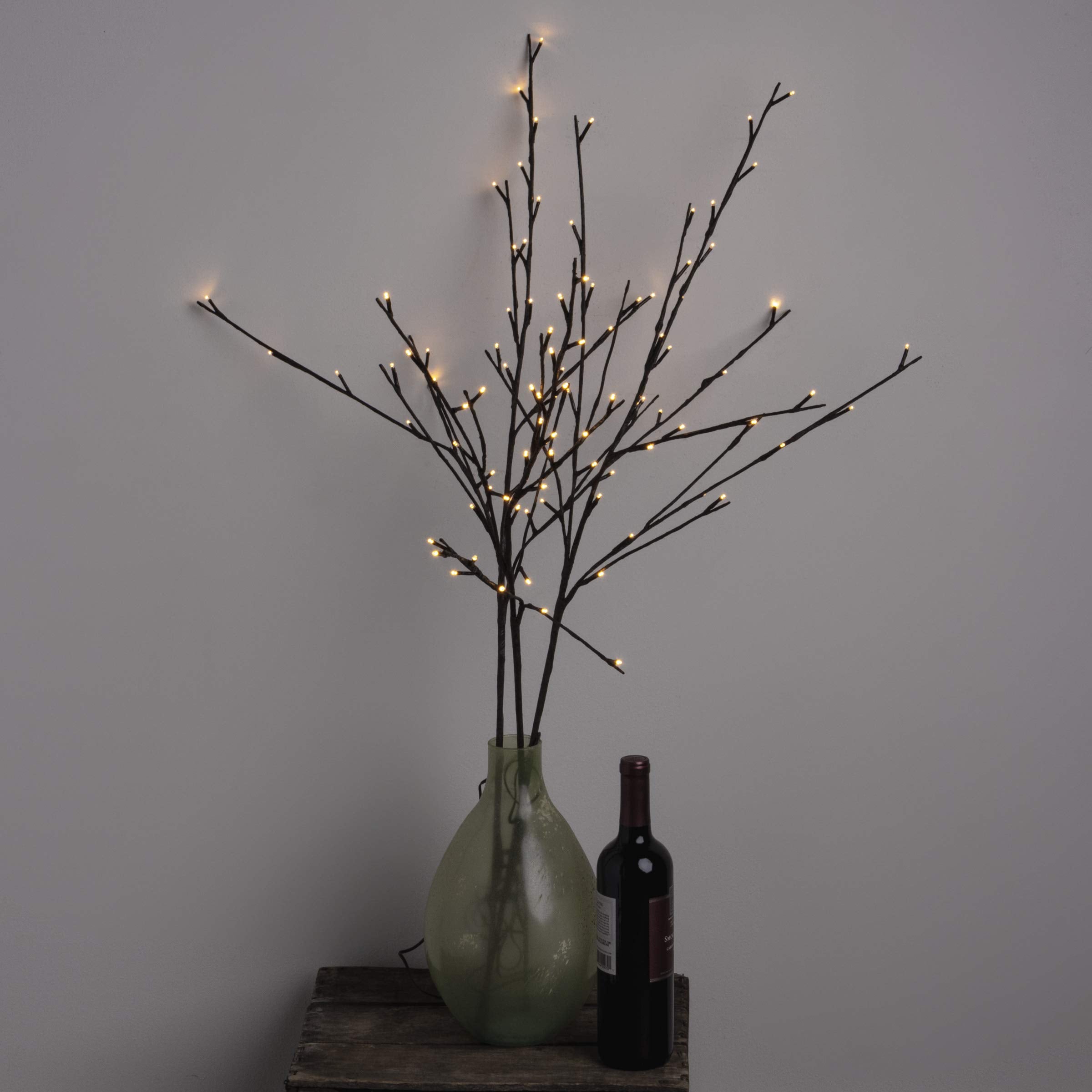Primitives By Kathy 3-Stemmed Lighted Twig, 39-Inches Tall, Willow