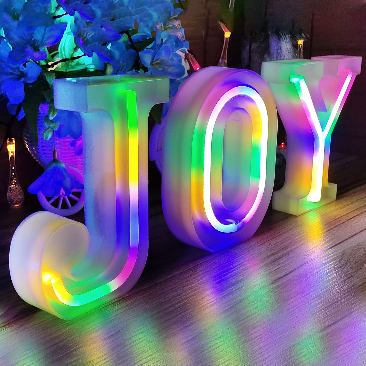 WARMTHOU Neon Letter Lights - 26 Alphabet Bar Sign, USB/Battery Powered, Letter G, Colorful Decor for Weddings, Birthdays, and Parties
