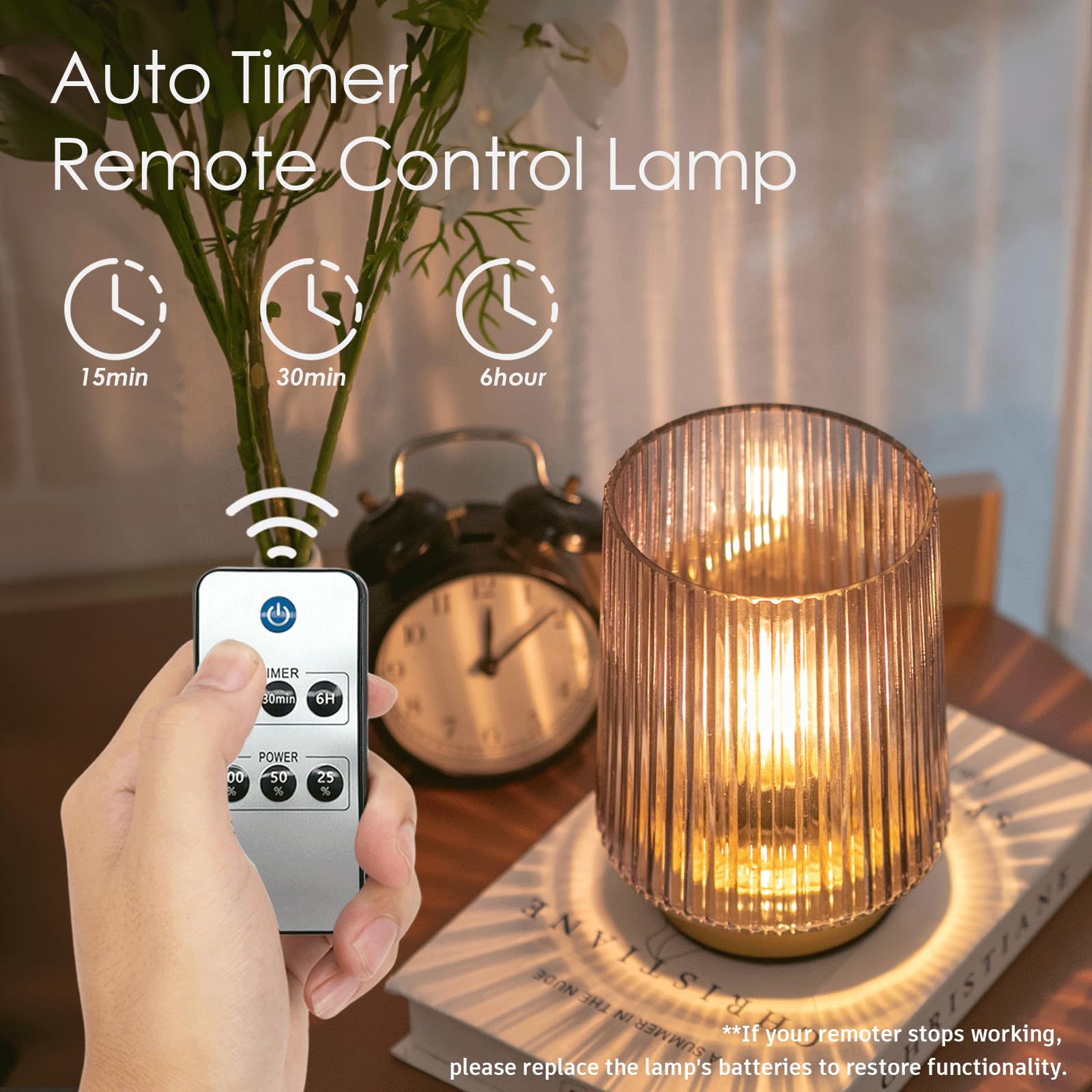 Ularoom Battery Operated Lamp With Remote Control,Cordless Table Lamps For New Home Decor,Portable Dimmable Brightness Small Lam