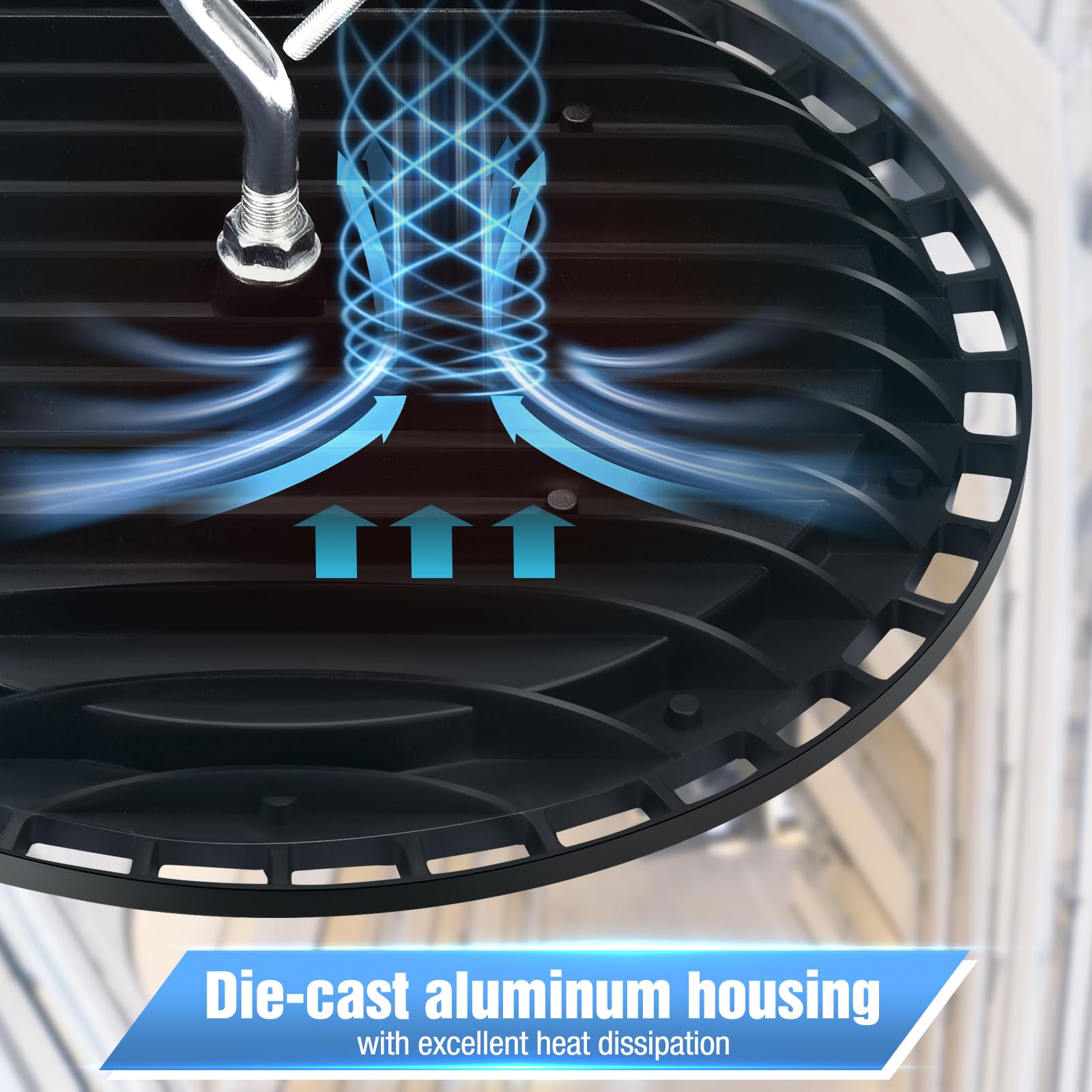 Yanycn 6 Pack 100W Ufo Led High Bay Light Fixture,5000K Daylight Commercial Shop Bay Lighting,120V,15000Lm,[450W Mh/Hps Equiv.]