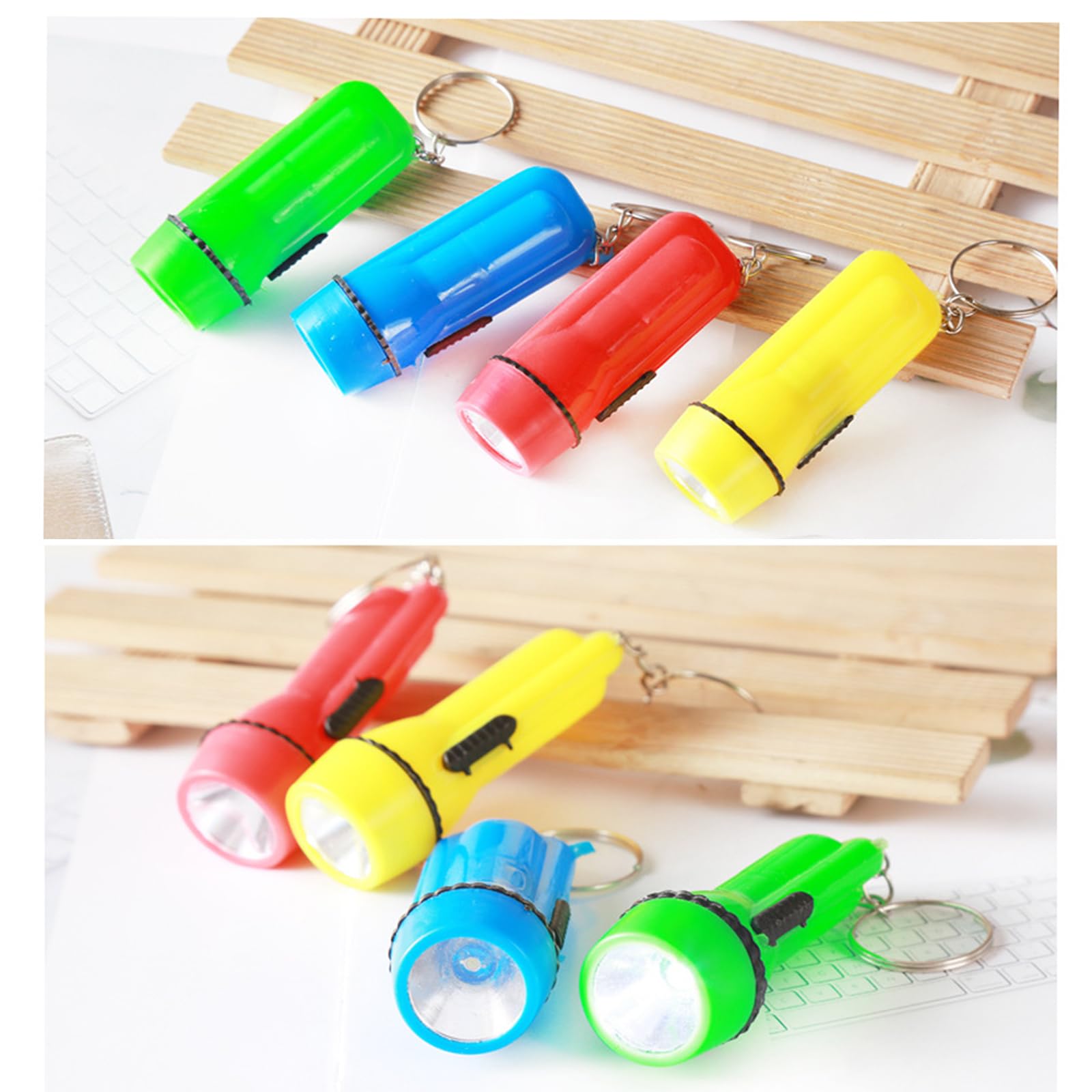Winbar Mini Flashlight Keychain, 24Pcs Bulk Assorted Colors Toy Flashlight For Hiking Camping Party For Kids Night Reading Party Camping Emergency And Hunting