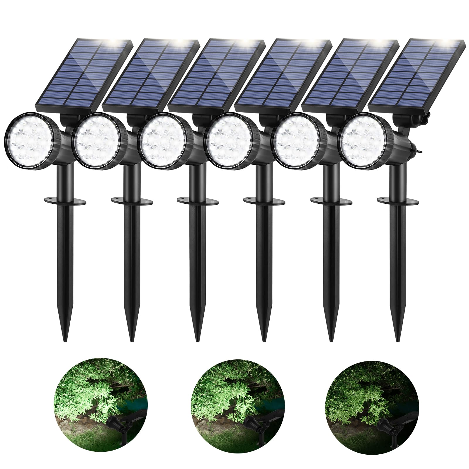 Bosceos 6-Pack Solar Spotlights For Outside With 30Leds & 3 Modes  Solar Lights Outdoor Waterproof  Dusk To Dawn Landscape Lighting  Pathway Lights For Yard Garden Tree Flag Sculpture(Cool White)