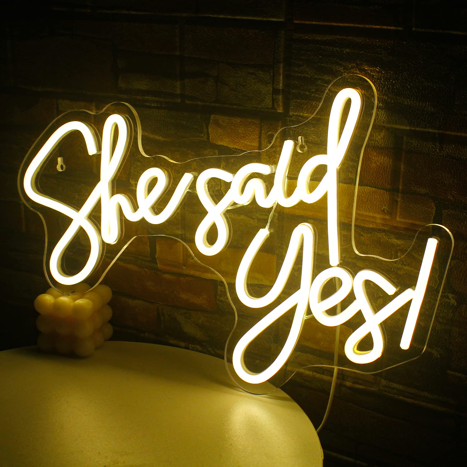 Gamerneon Neon Sign Warm White LED Wall Decor 16.7in x 11.6in Colorful inShe Said Yesin for Engagement Party